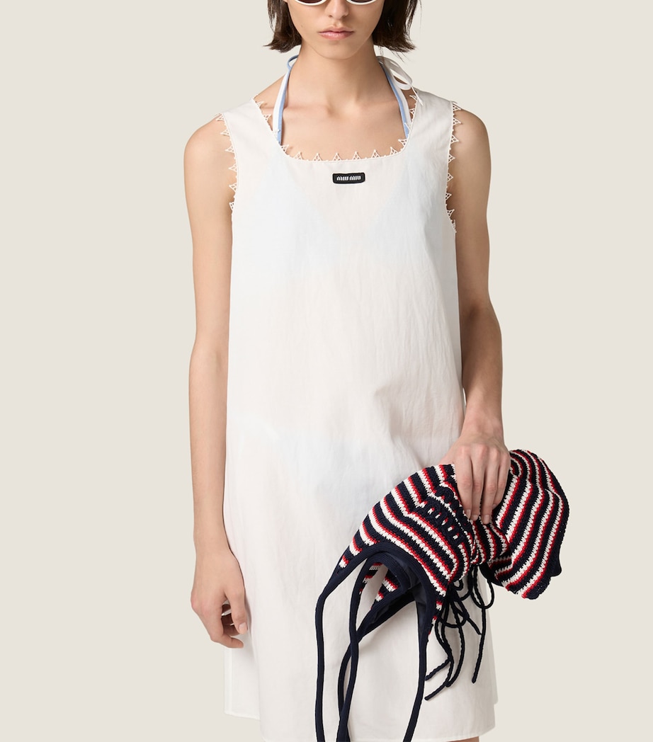 Miu Miu White Slubbed Poplin Mini Dress | Harrods UK Miu Miu White Slubbed Poplin Mini Dress | Harrods UK