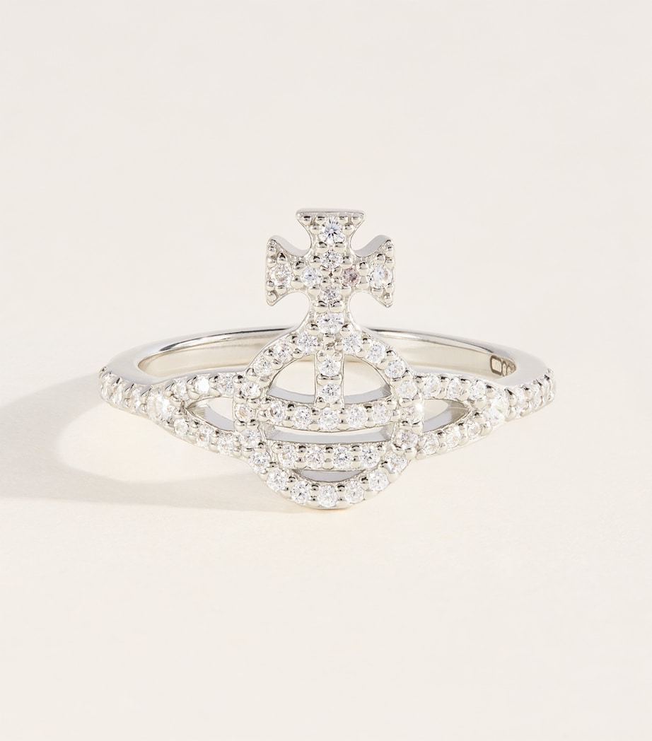 Vivienne Westwood Recycled Silver Calliope Ring Platinum / White Cz Image 1