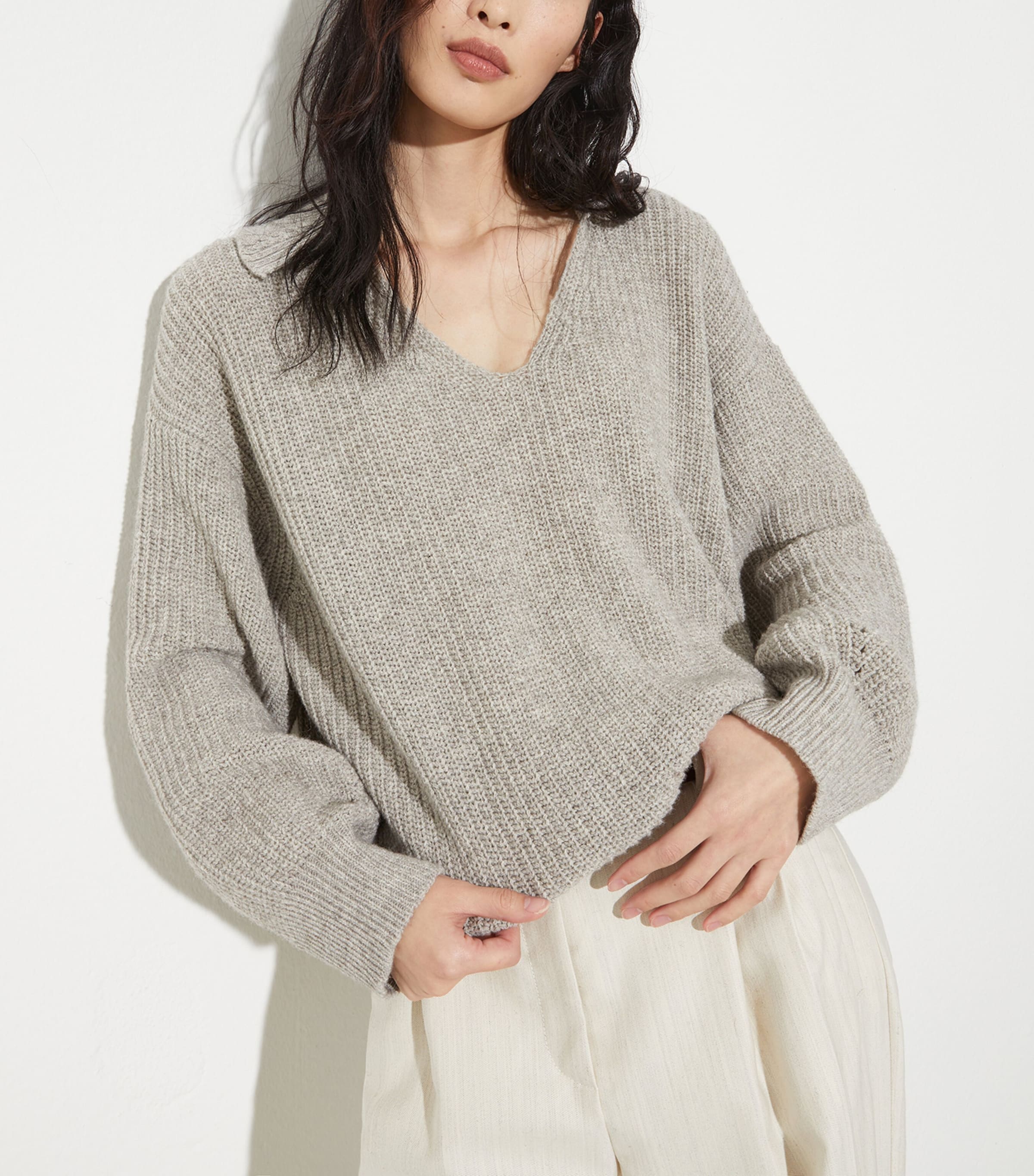 Wool-Blend Oversized Sweater SAND Image 3