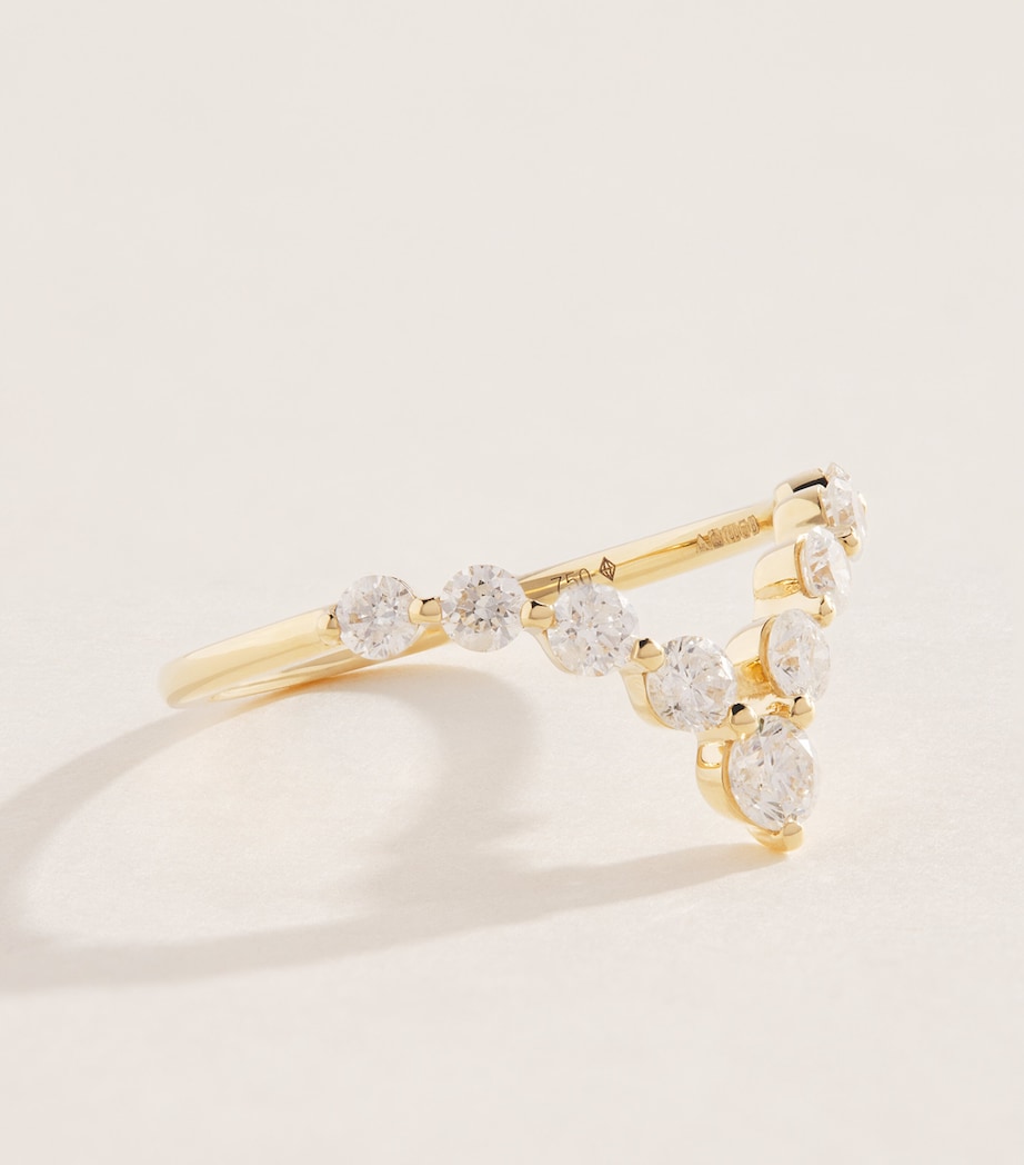 Persée Yellow Gold and Diamond Wave Dome Ring Yellow Gold Image 3