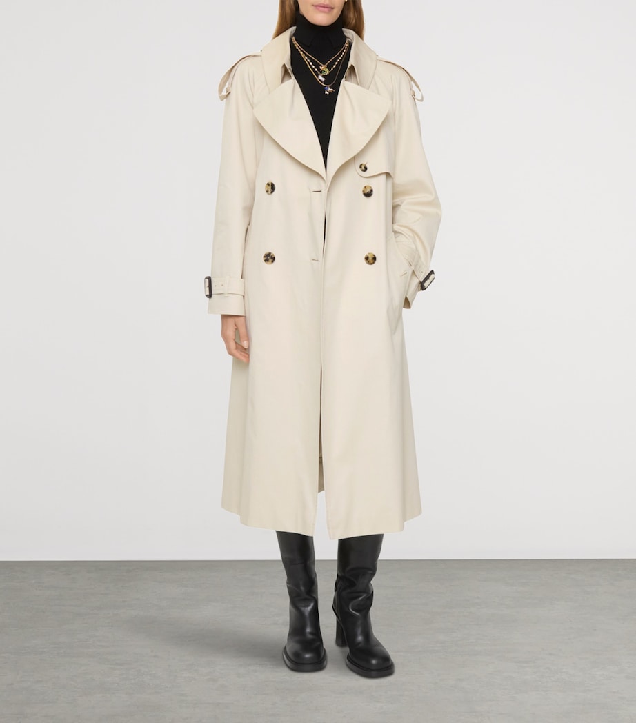 Gabardine Fitzrovia Long Trench Coat CLAM Image 3