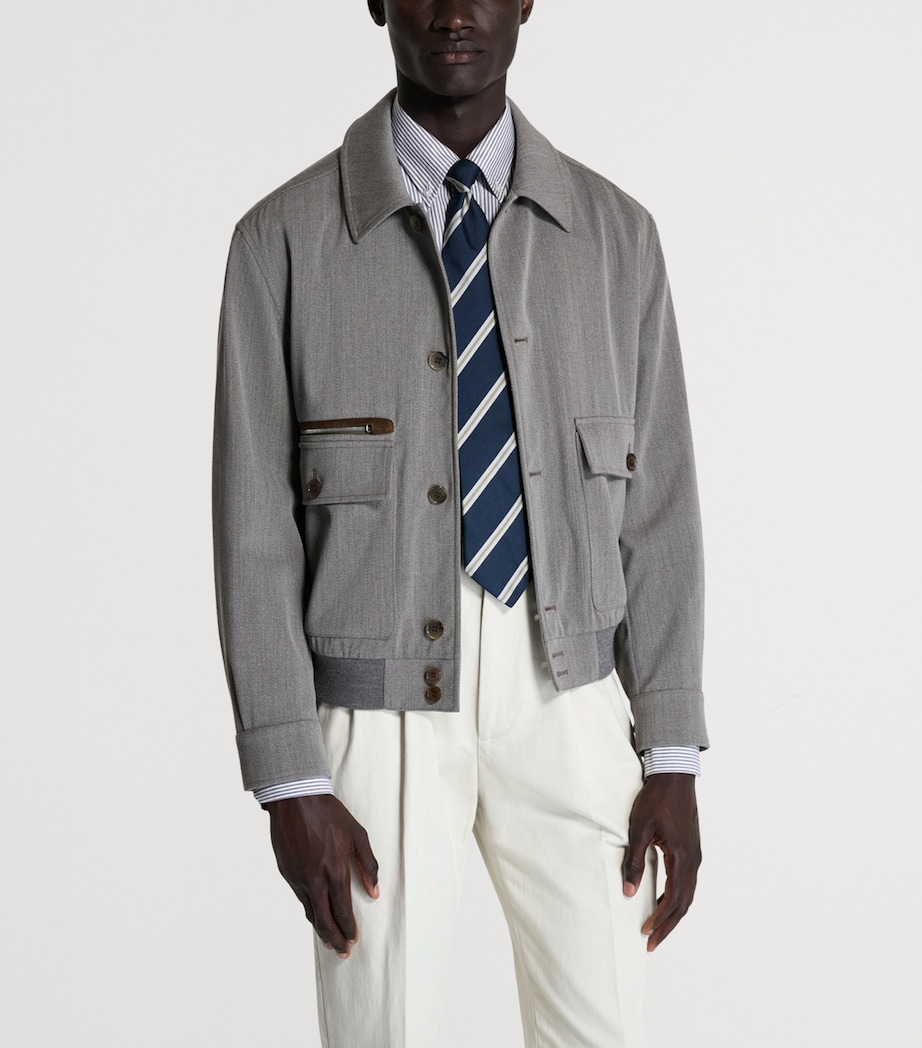 Wool Super 120s Bomber Jacket 256DRAB Image 4