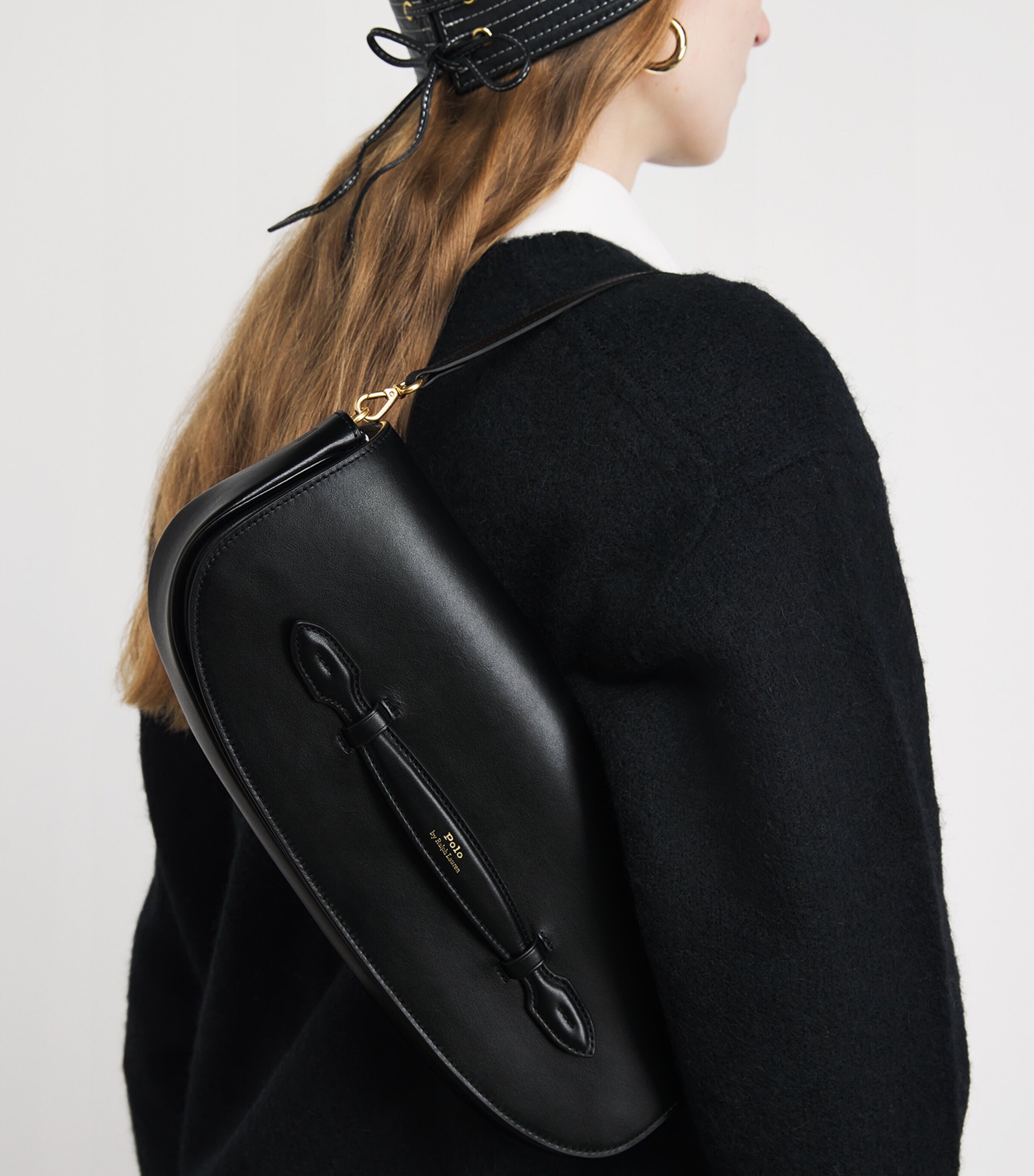 Polo Ralph Lauren Leather Bellport Clutch Bag Black Image 2