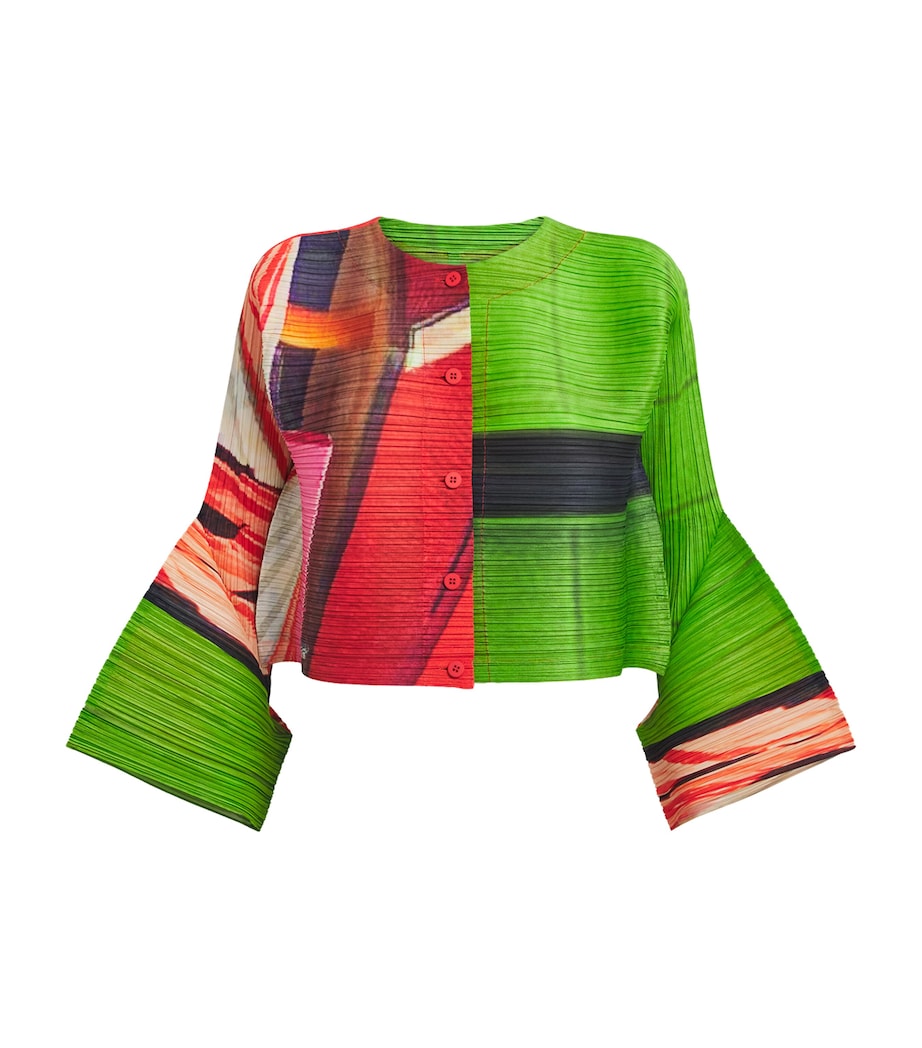 City Collage Cardigan RED X GREEN Image 1