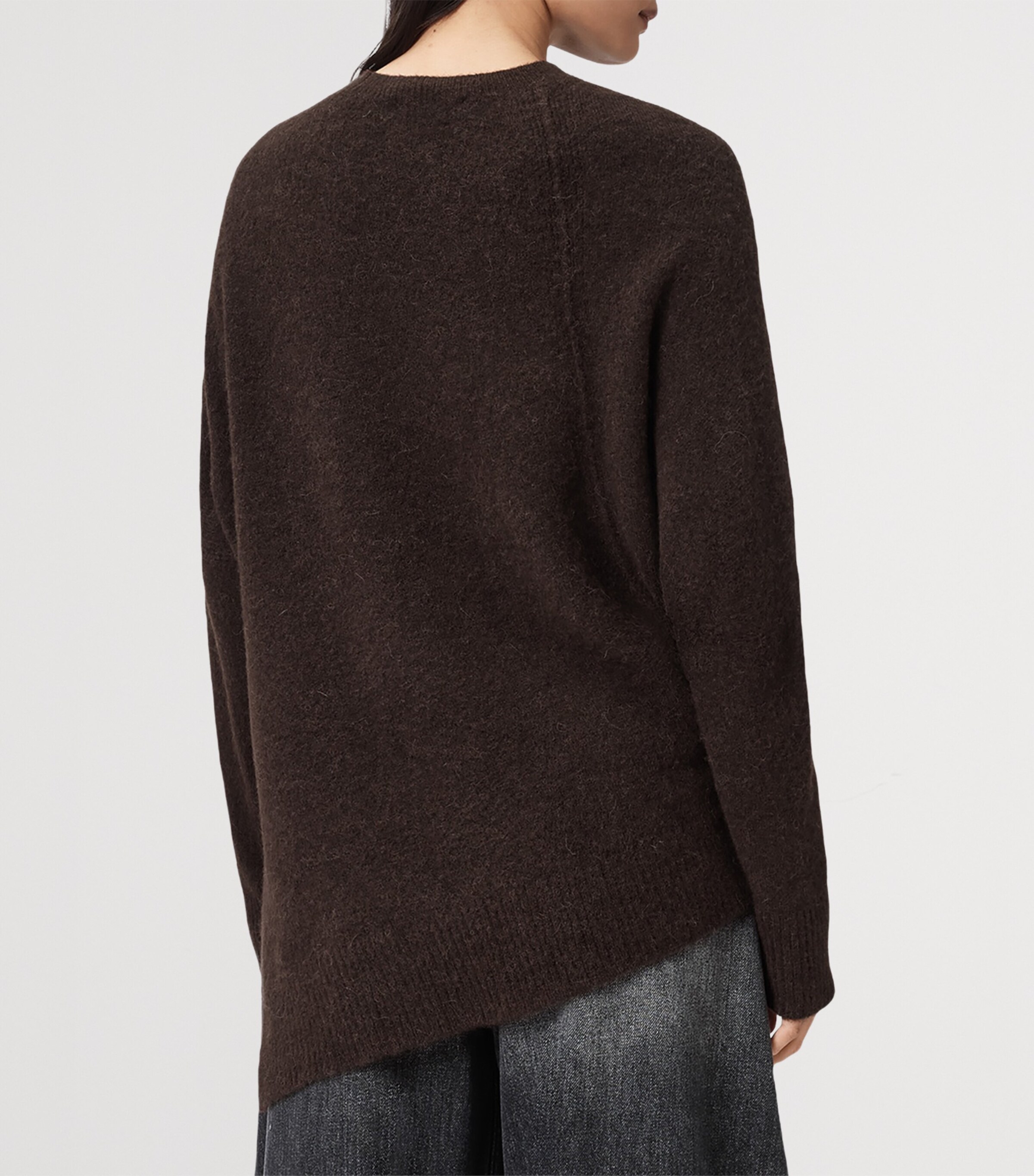 AllSaints Womens Wool-Blend Lock Sweater Oxblood Red Image 5