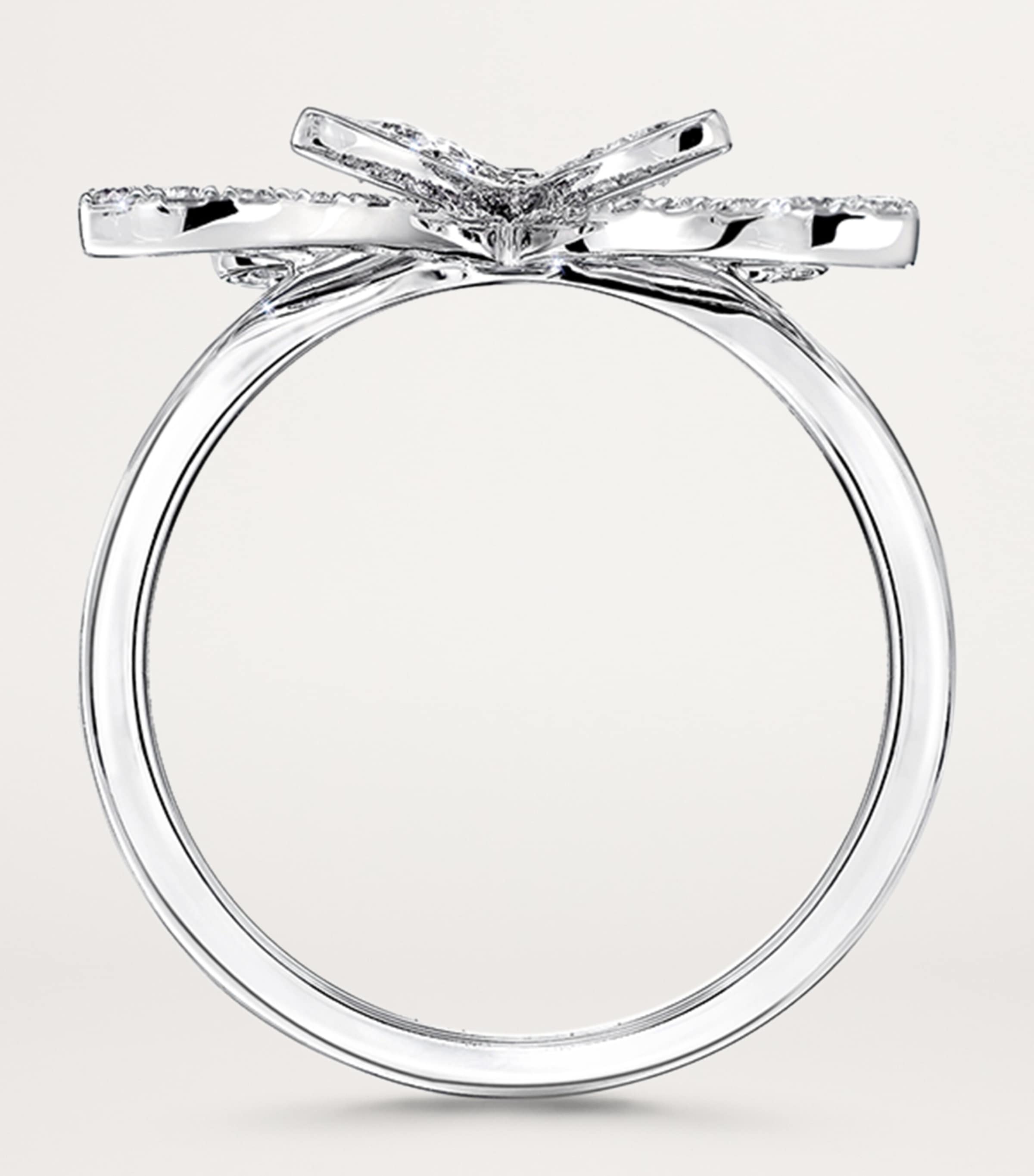 White Gold and Diamond Butterfly Ring WHITE GOLD Image 5