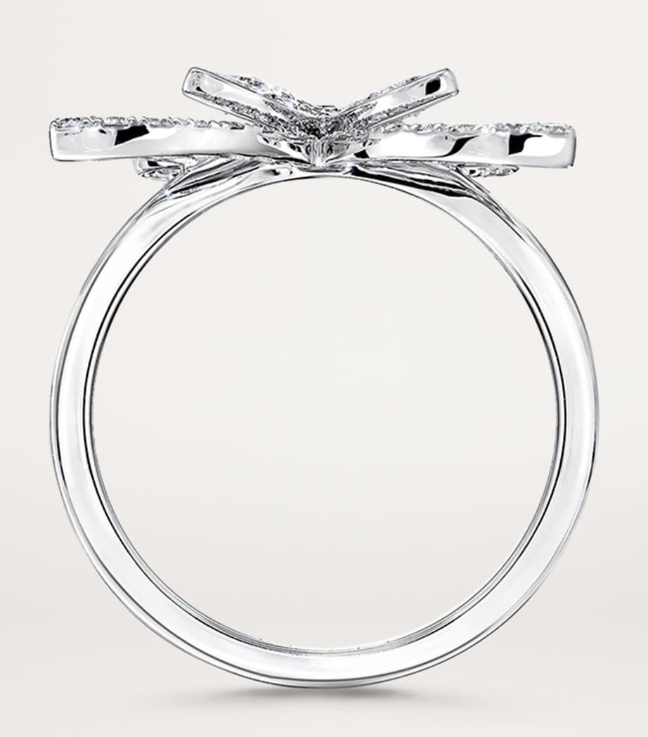 White Gold and Diamond Butterfly Ring WHITE GOLD Image 5