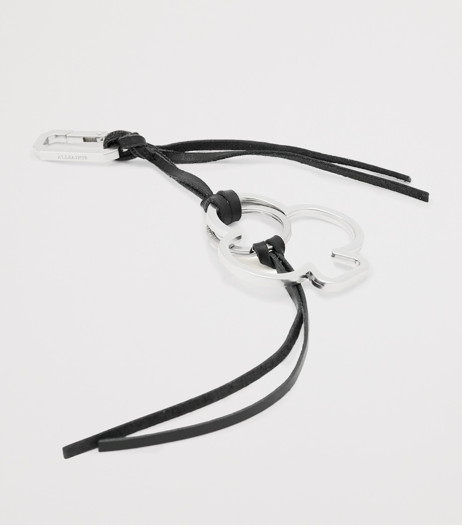 AllSaints Metal Club Keyring Black/silver Image 2