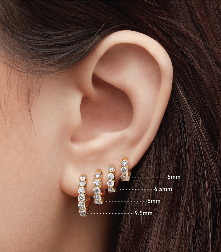 Yellow Gold Invisible Set Large Diamond Eternity Hoop Earring (8mm) YELLOW GOLD Image 4