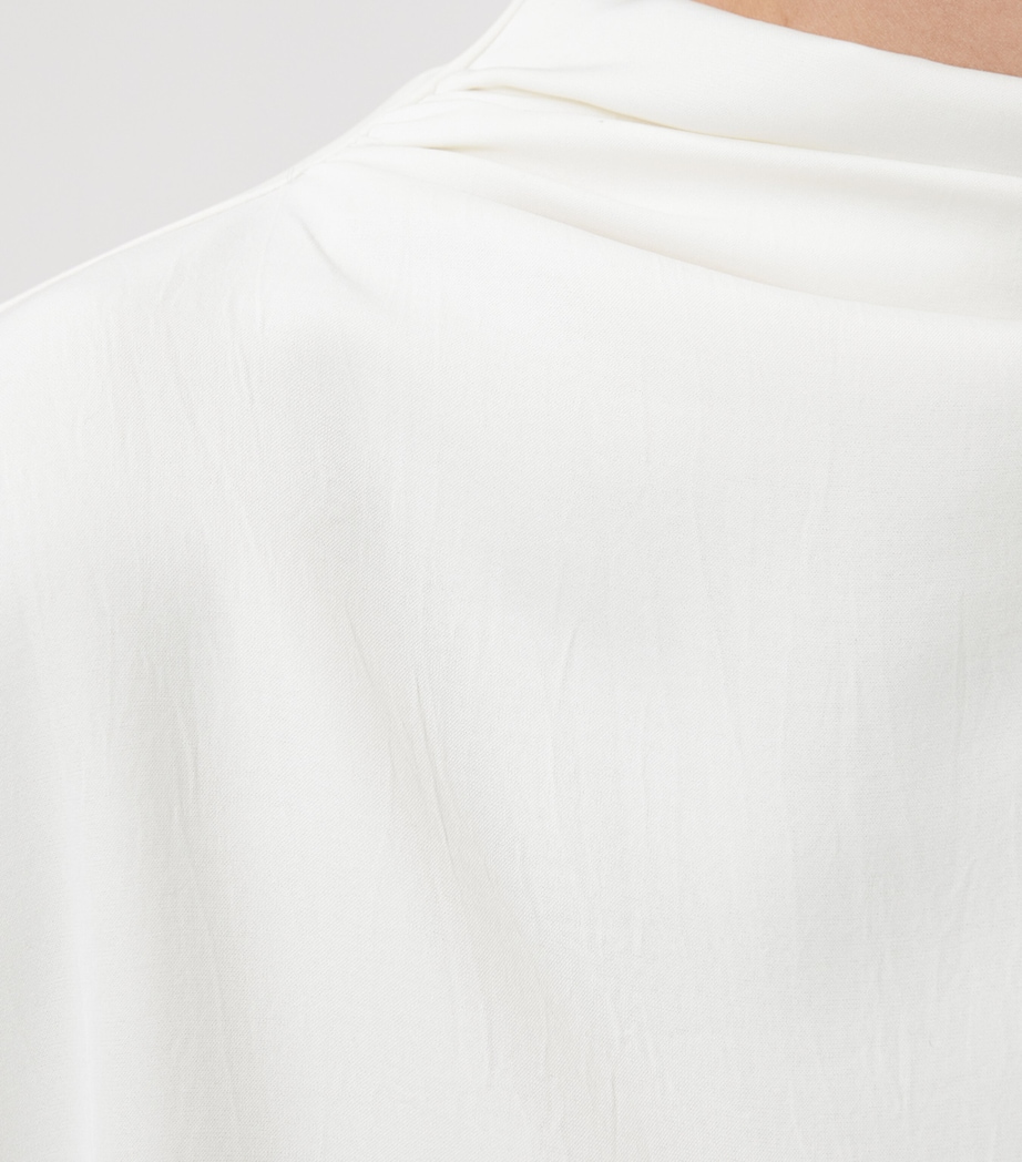 AllSaints Womens Leslie Draped Top Antique White Image 9
