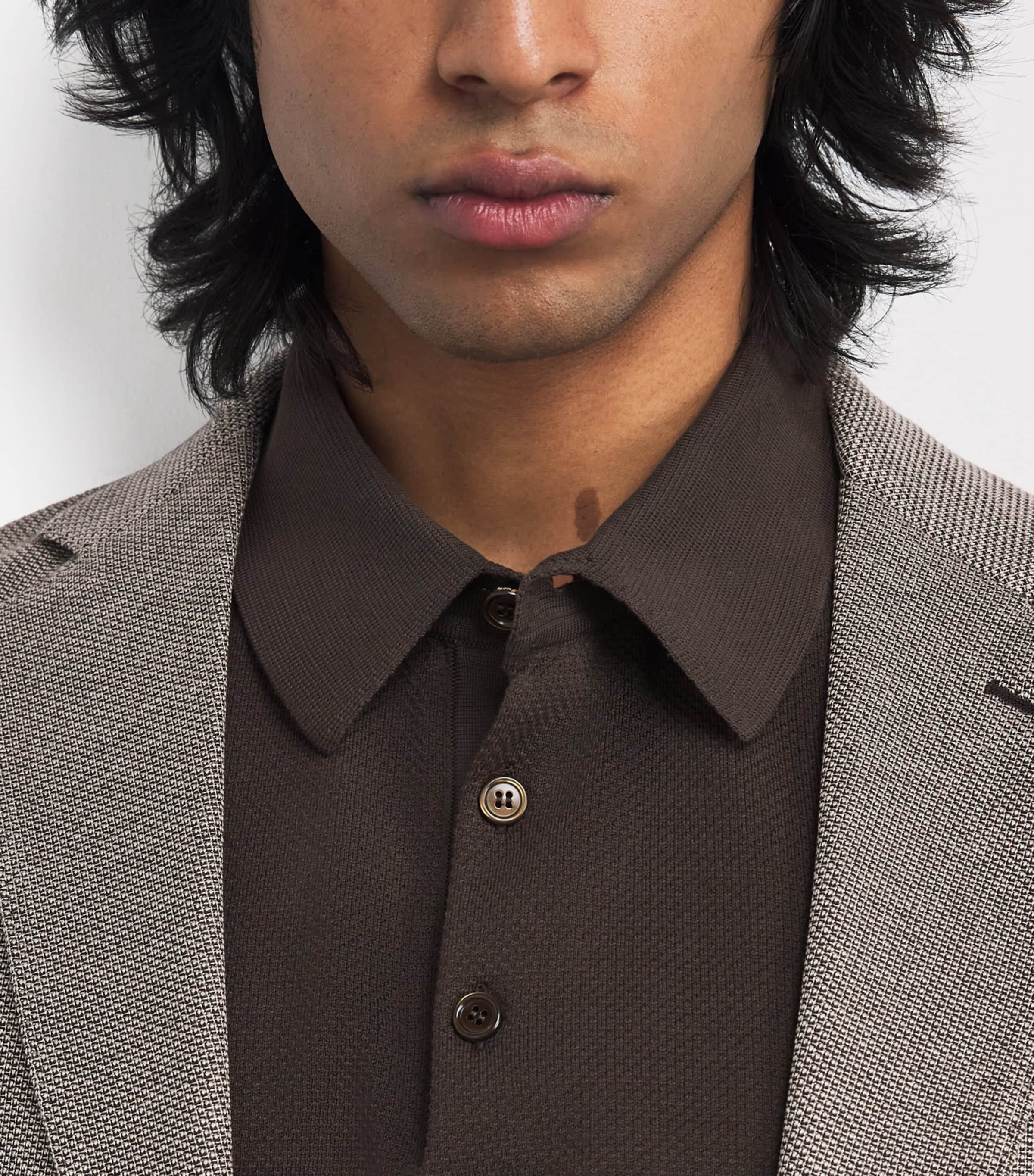 Brioni Mens Long-Sleeve Polo Shirt Image 6