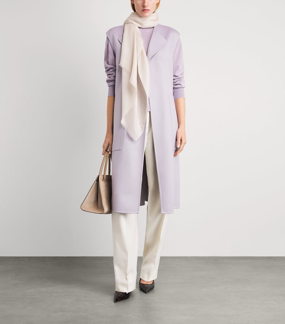 Agnona Womens Cashmere Belted Coat Lilac Mauve Image 2