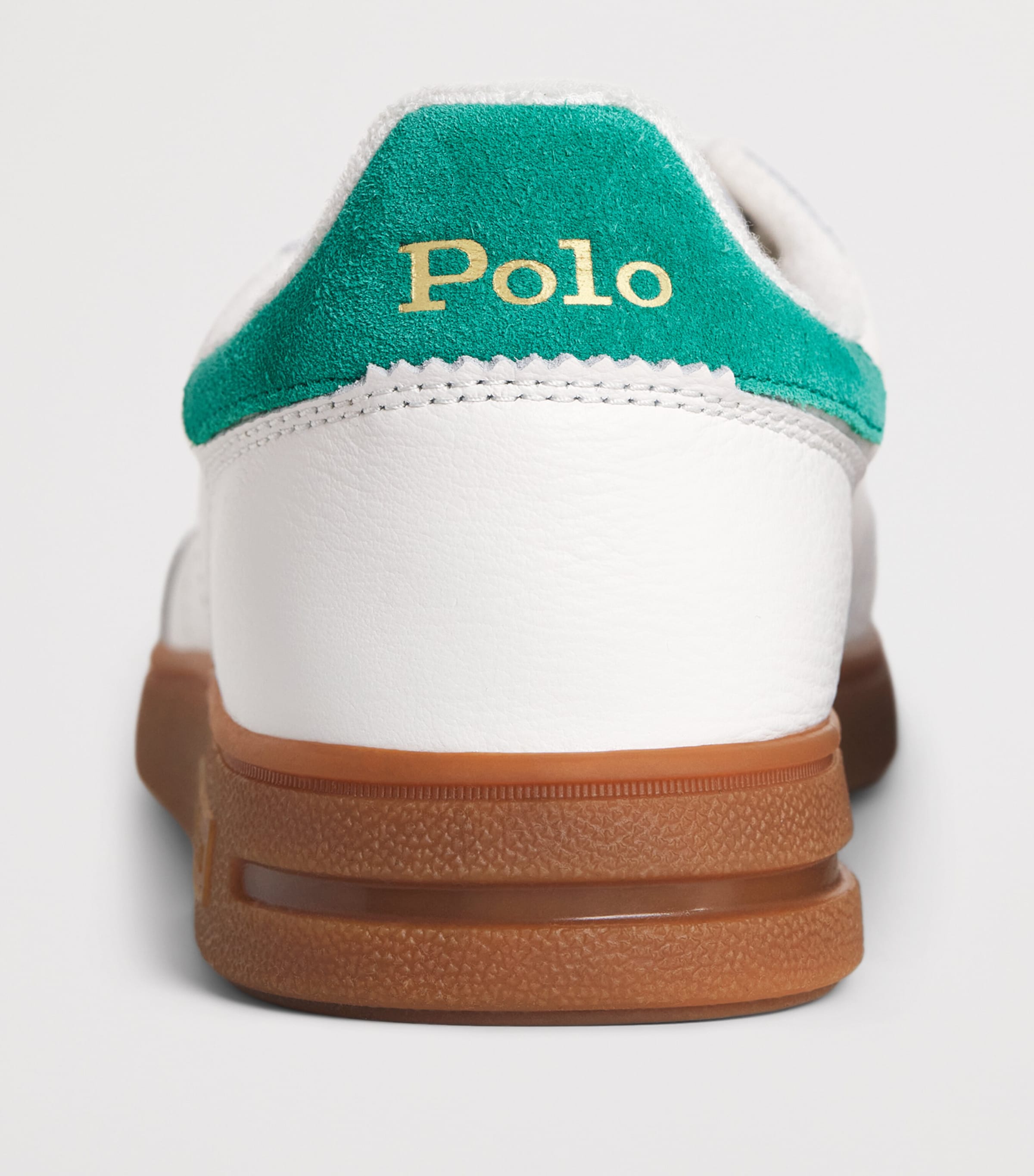 Polo Ralph Lauren Leather Bedford Sneakers Dckwash Wht/erin Grn Image 6
