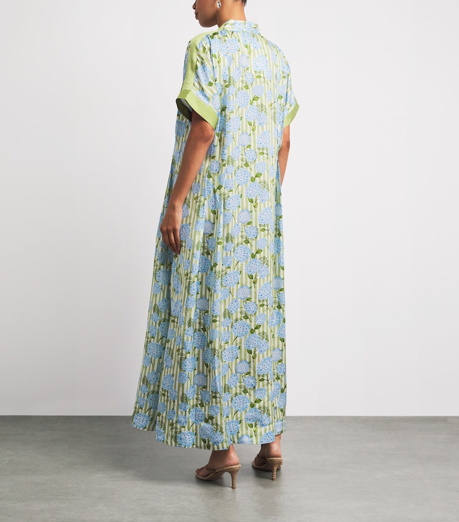 Verandah Womens Hydrangea Maxi Dress Iv & Grn Hydr Stripe Image 4