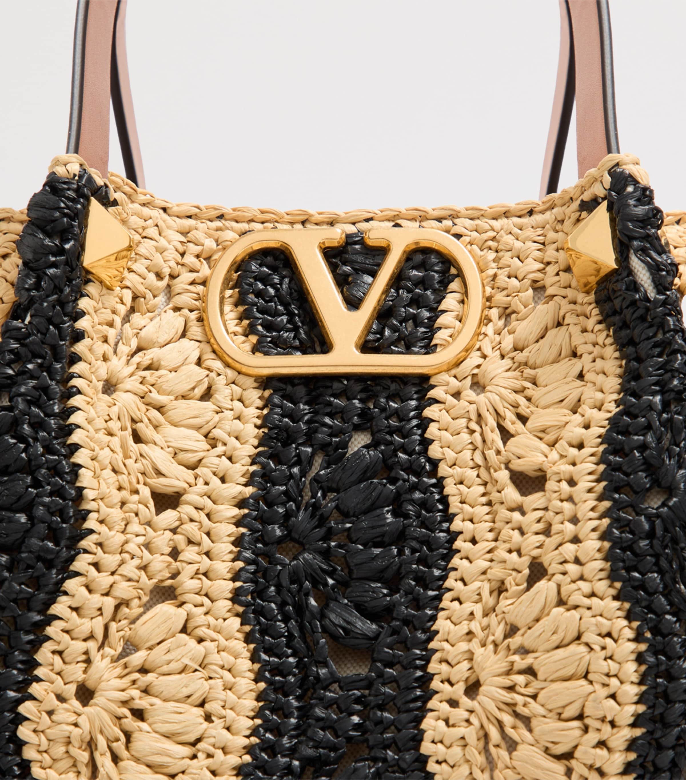 Valentino Garavani Medium Raffia VLogo Tote Bag Image 6