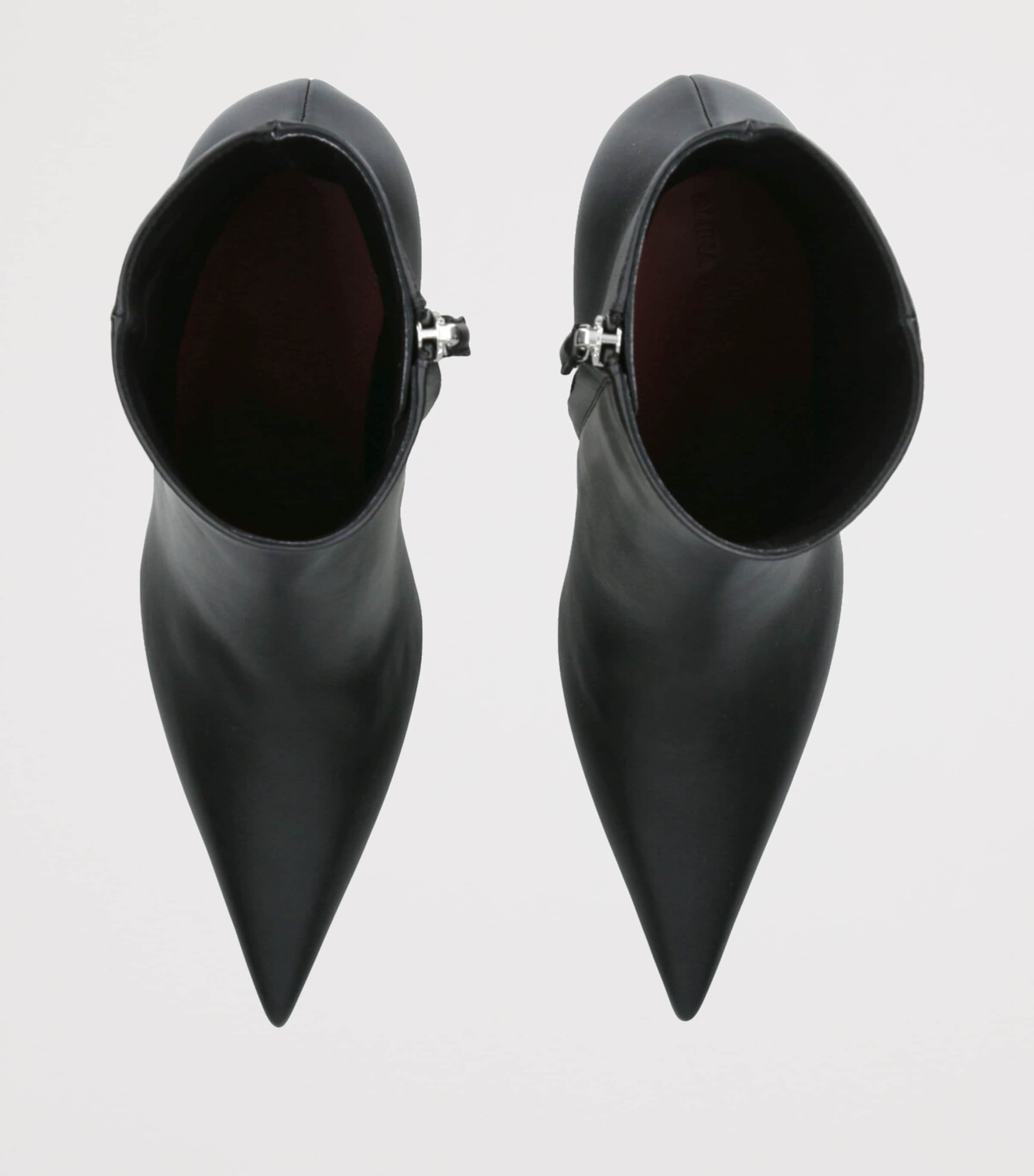 Leather Barbara Heeled Ankle Boots 90 BLACK Image 4