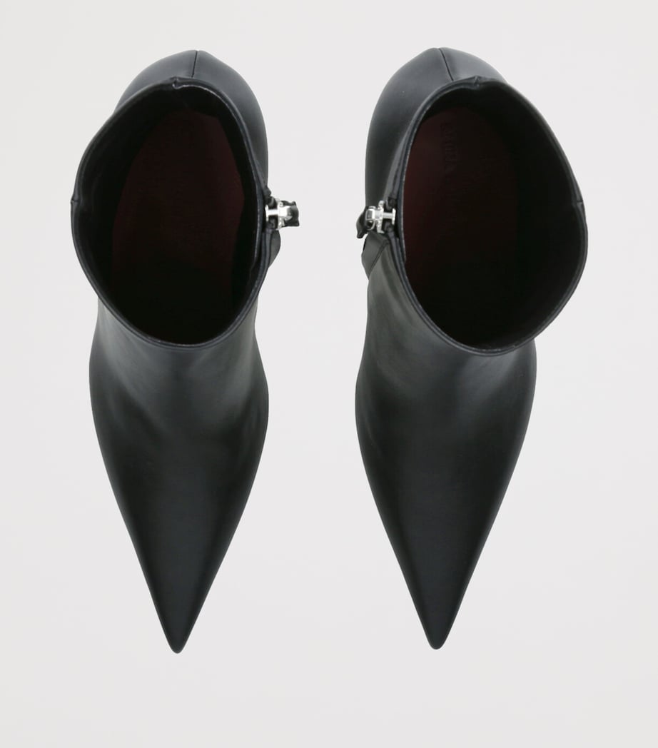 Leather Barbara Heeled Ankle Boots 90 BLACK Image 4