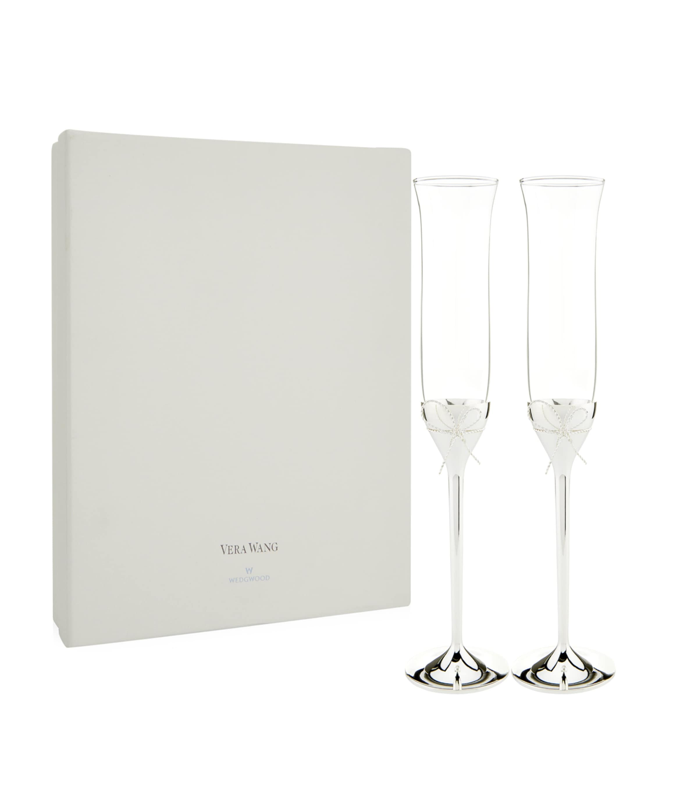 Set of 2 Love Knots Toasting Flutes SILVER Image 2