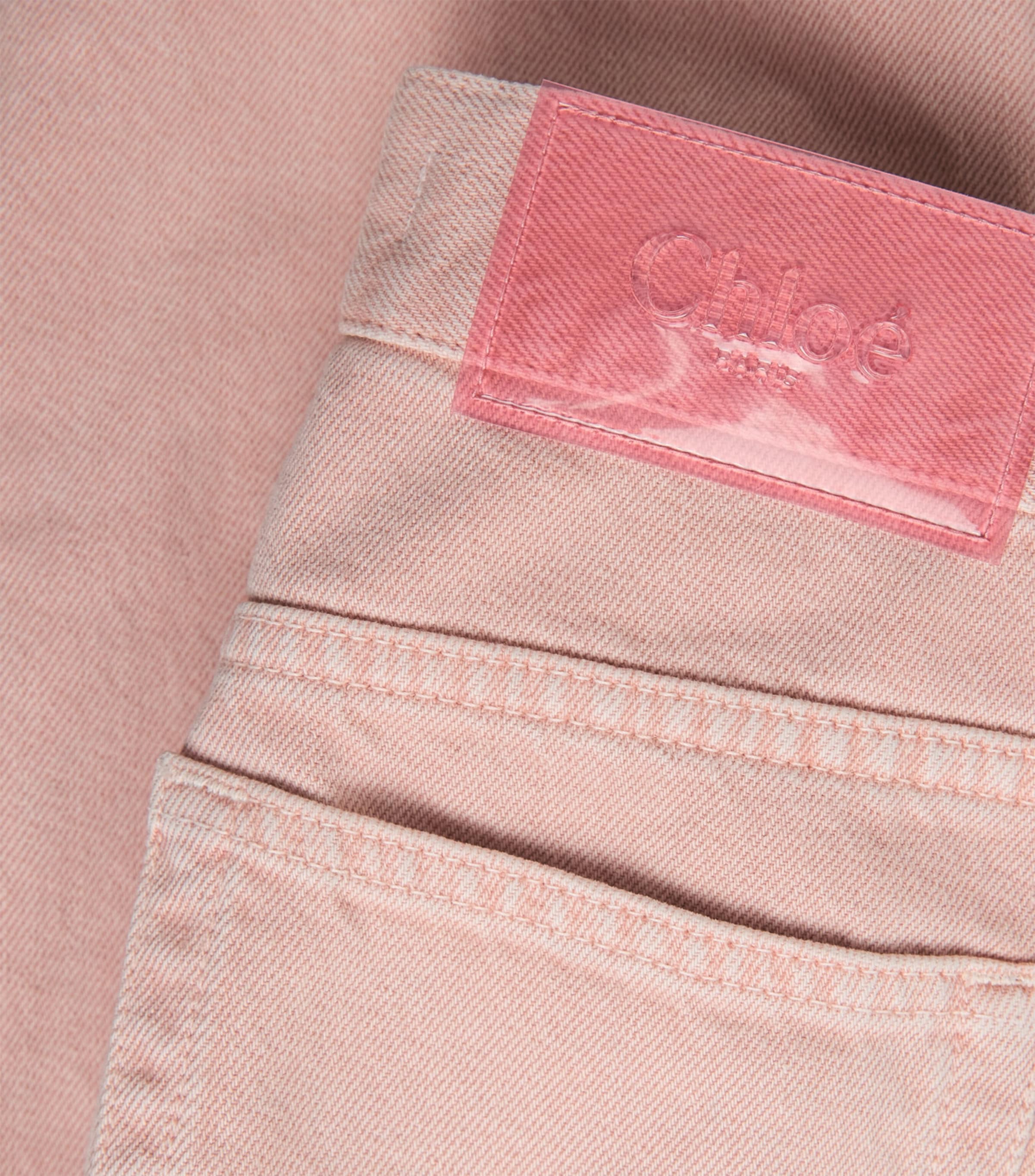 Chloé Womens Garment-Dyed Straight Jeans Pink Dye Denim Image 2