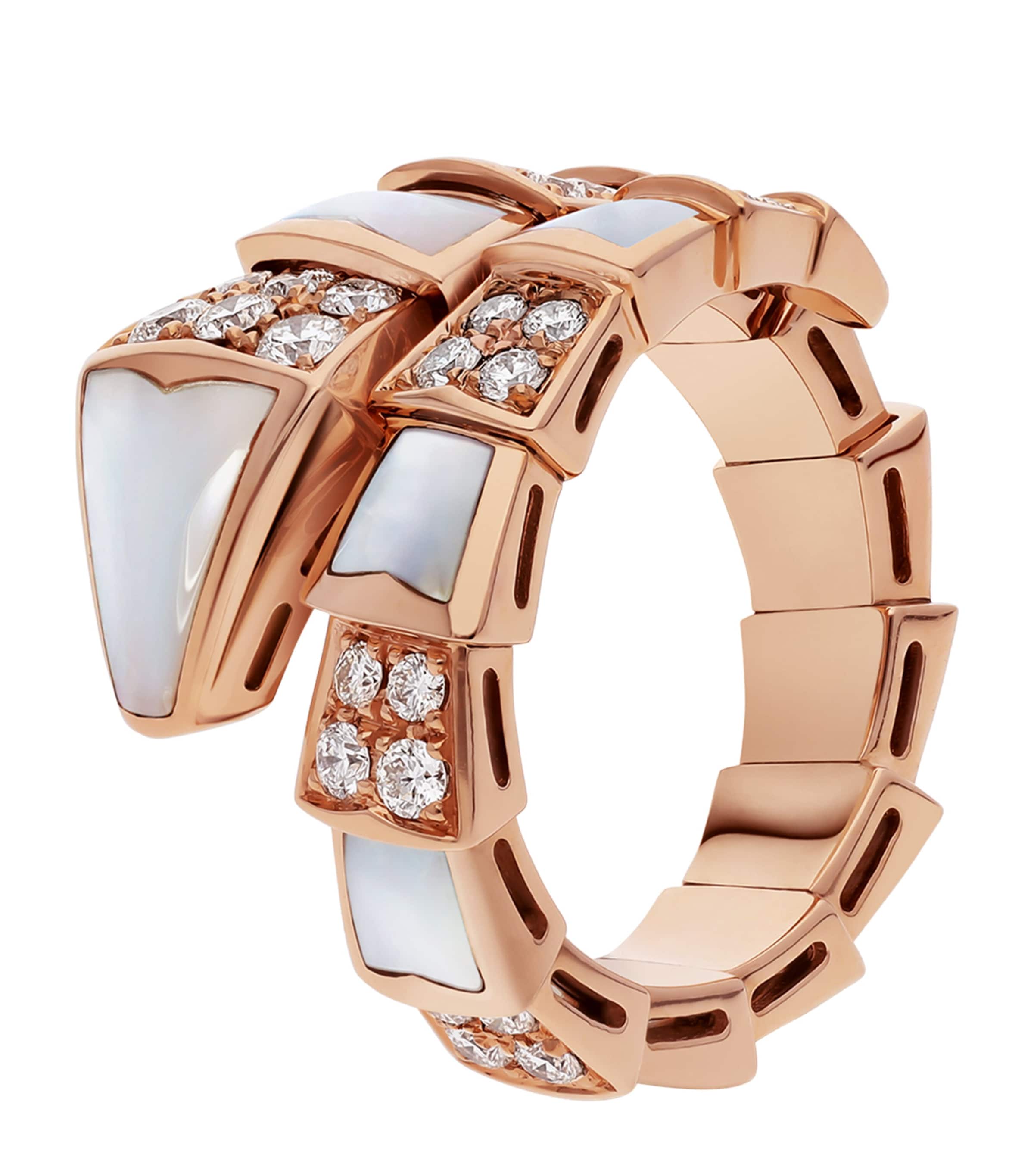 Rose Gold, Diamond and Mother-of-Pearl Serpenti Viper Ring PINK GOLD Image 1