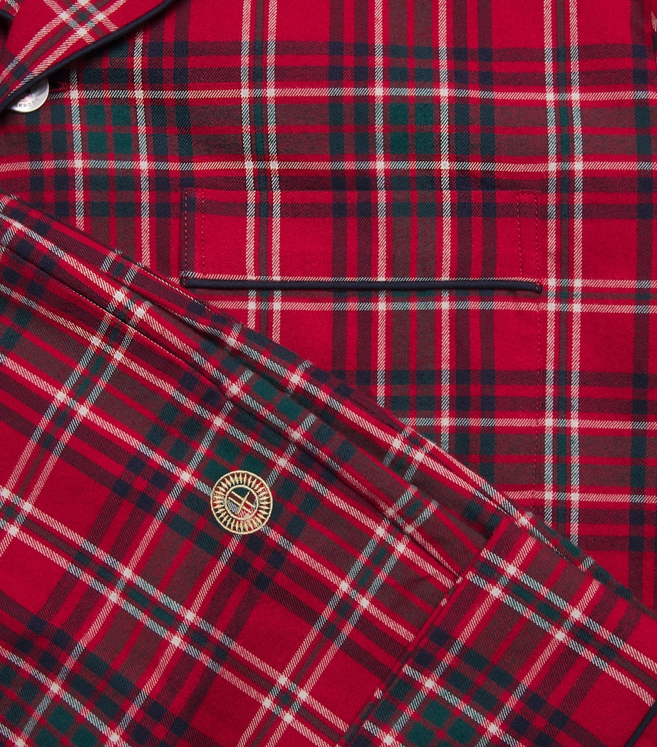 Harrods Mens Cotton Tartan Pyjama Set Red Image 5