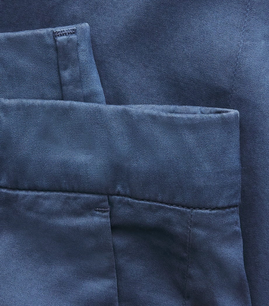 Eleventy Mens Cotton-Silk-Blend Chinos Blu Nuovo Image 6