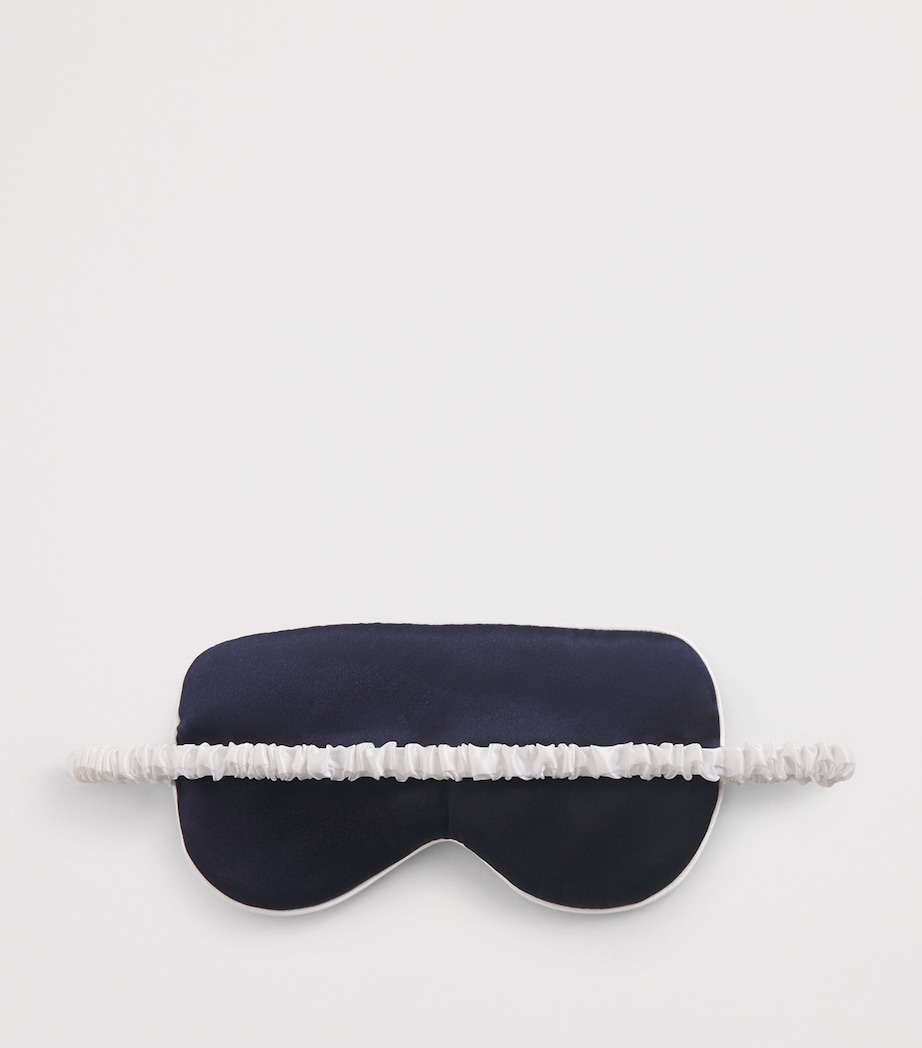 Olivia von Halle Womens Silk Audrey Sleep Mask Navy Image 2