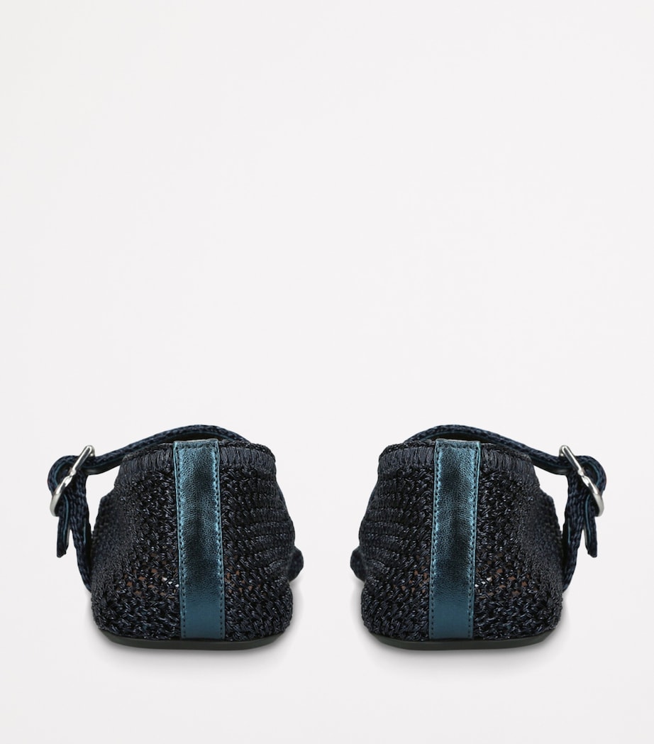 Crochet Ballet Flats NAVY Image 2