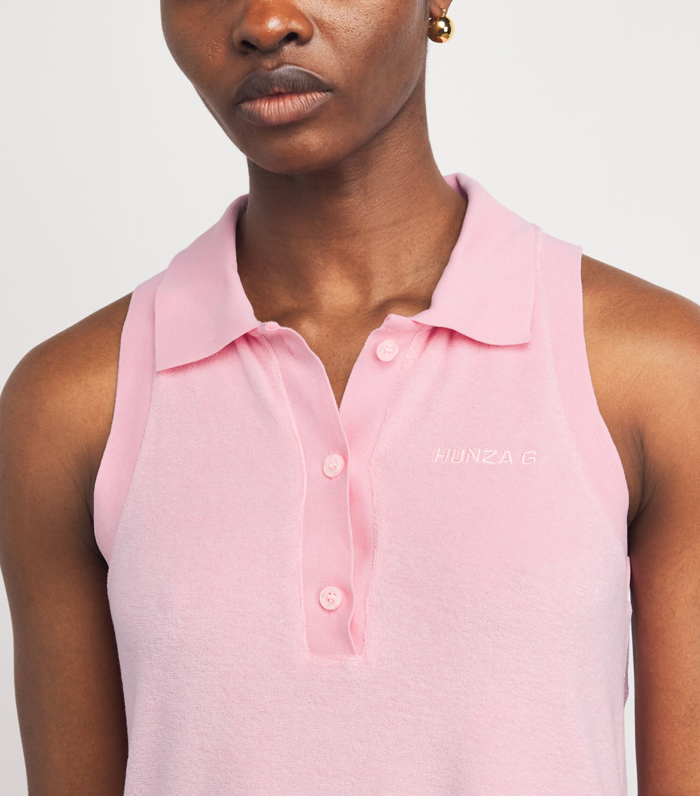 Hunza G Womens Towelling Tennis Mini Dress Pink Image 3