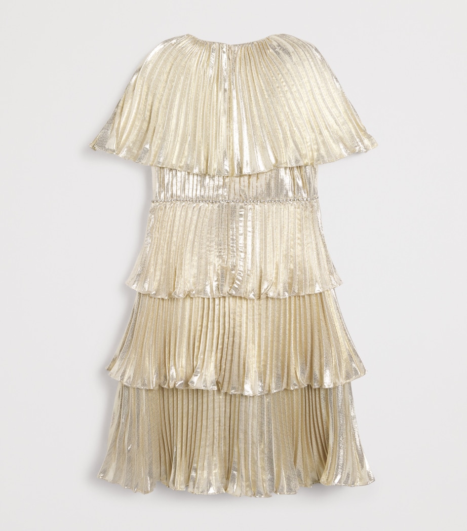 Metallic Tiered Cape Dress (3-12 Years) CHAMPAGNE Image 2