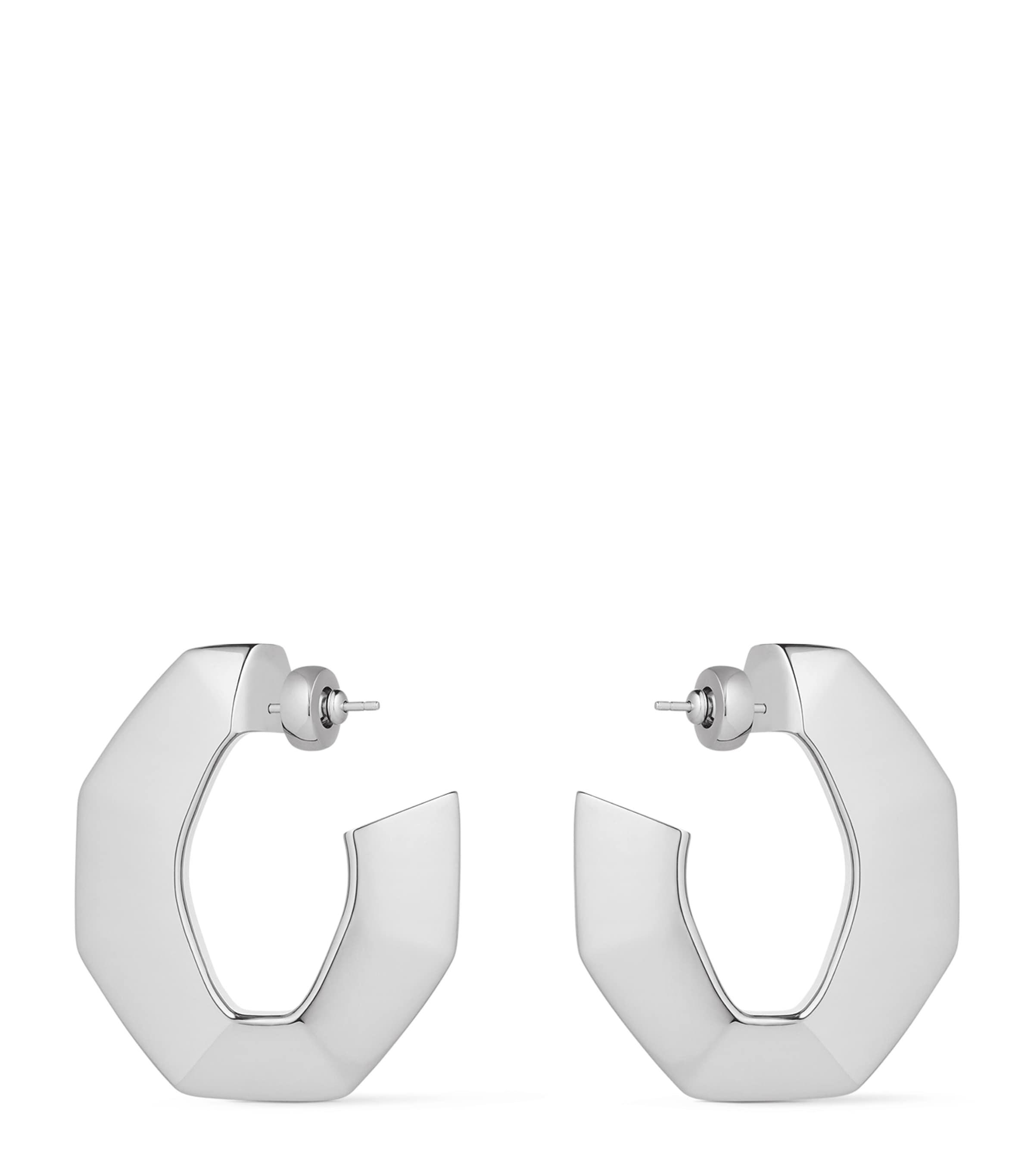 Large Structural Earrings SILVERY Image 1