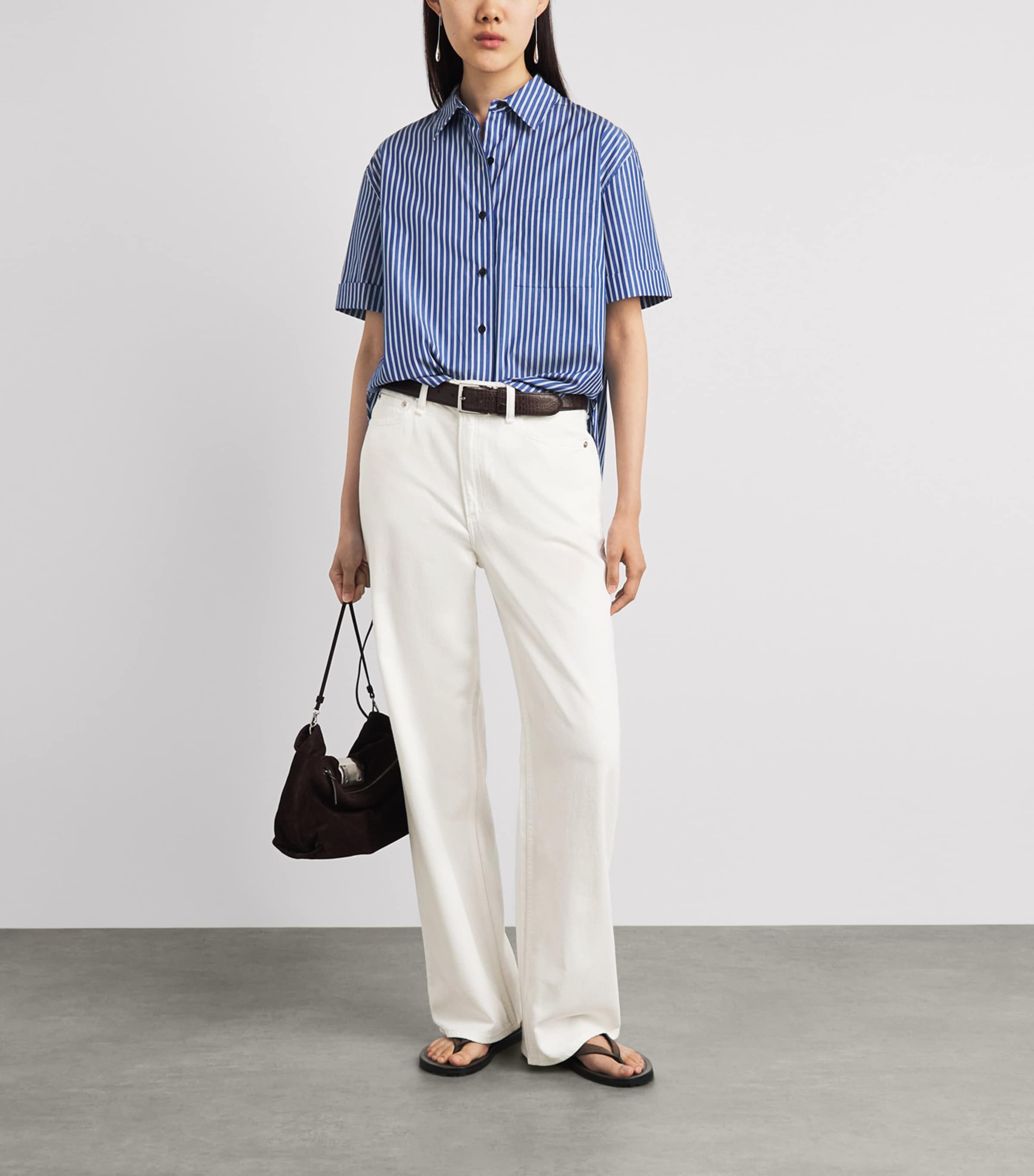 Rag & Bone Womens Featherweight Logan Mid-Rise Wide-Leg Jeans Opticwht Image 2