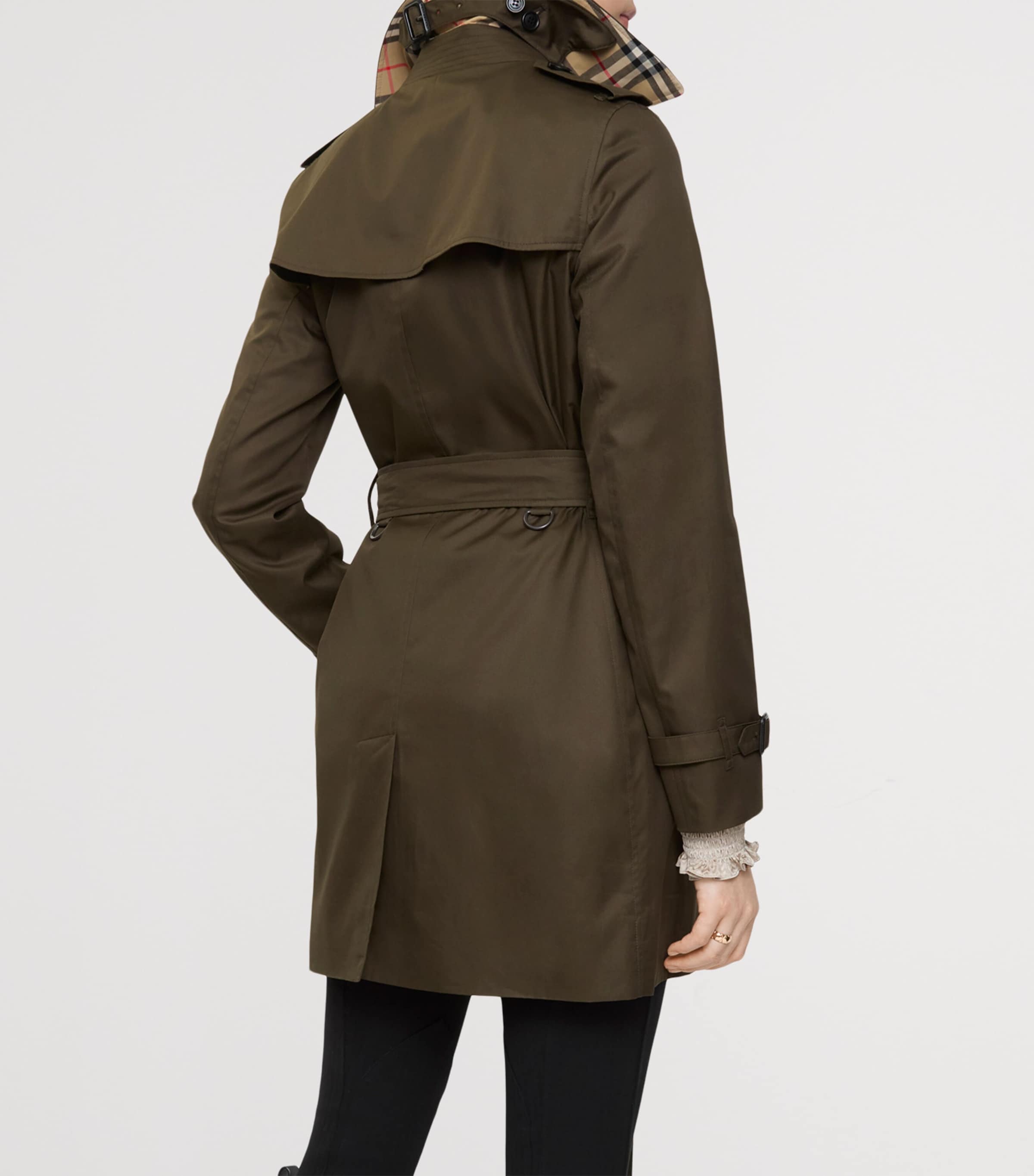 Tropical Gabardine Kensington Trench Coat JUNIPER Image 5
