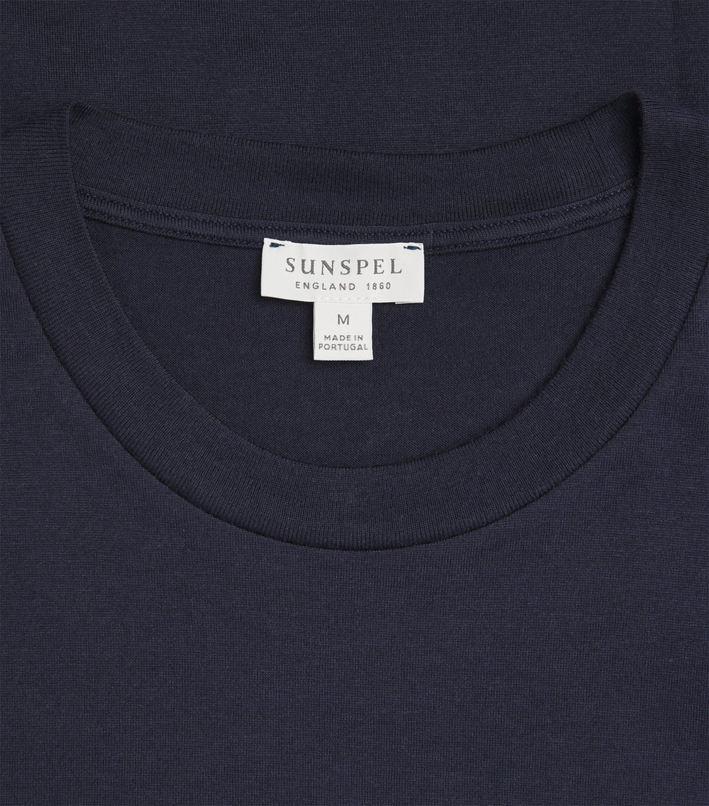 Sunspel Mens Cotton-Silk-Cashmere T-Shirt Buaa Navy Image 6