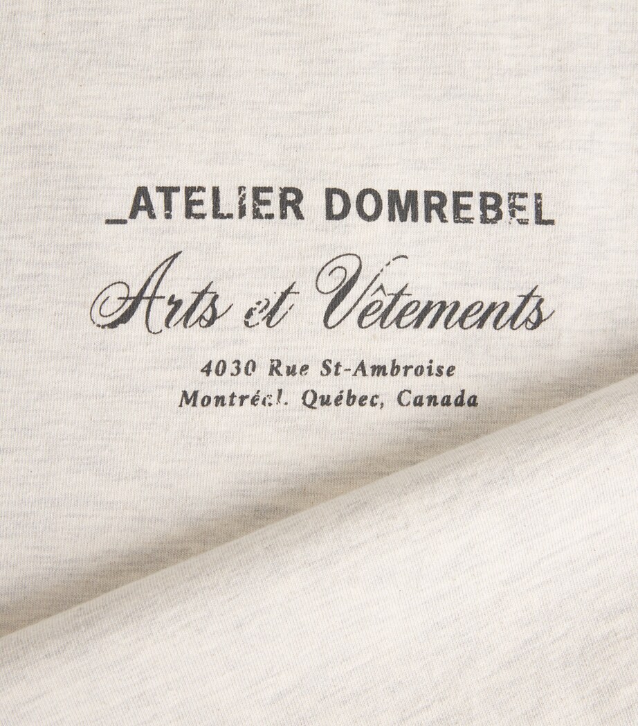 DOMREBEL Mens Cotton Arts Vetements T-Shirt Greige Image 6