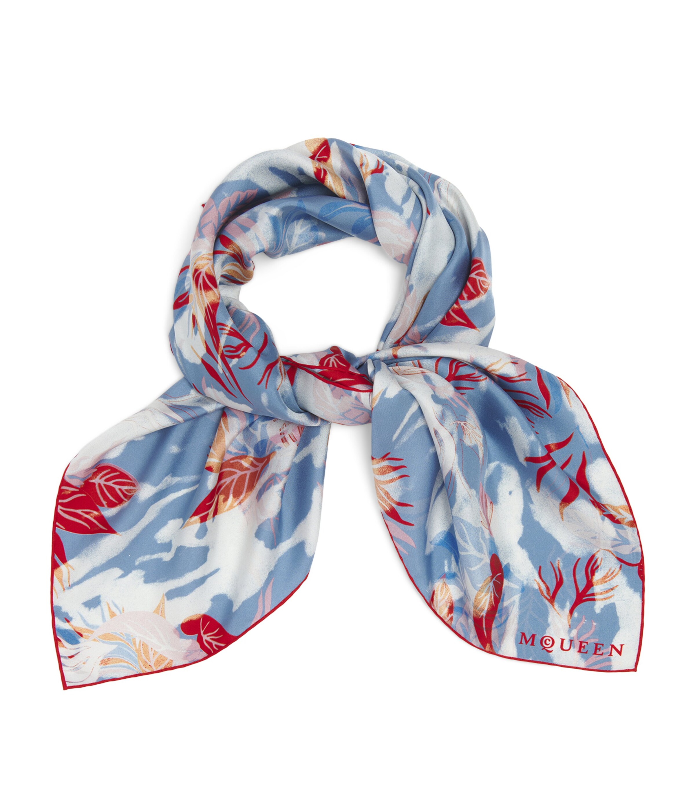 McQueen Silk Botanical Square Scarf | Women Accessories | Scarves | Designers | McQueen