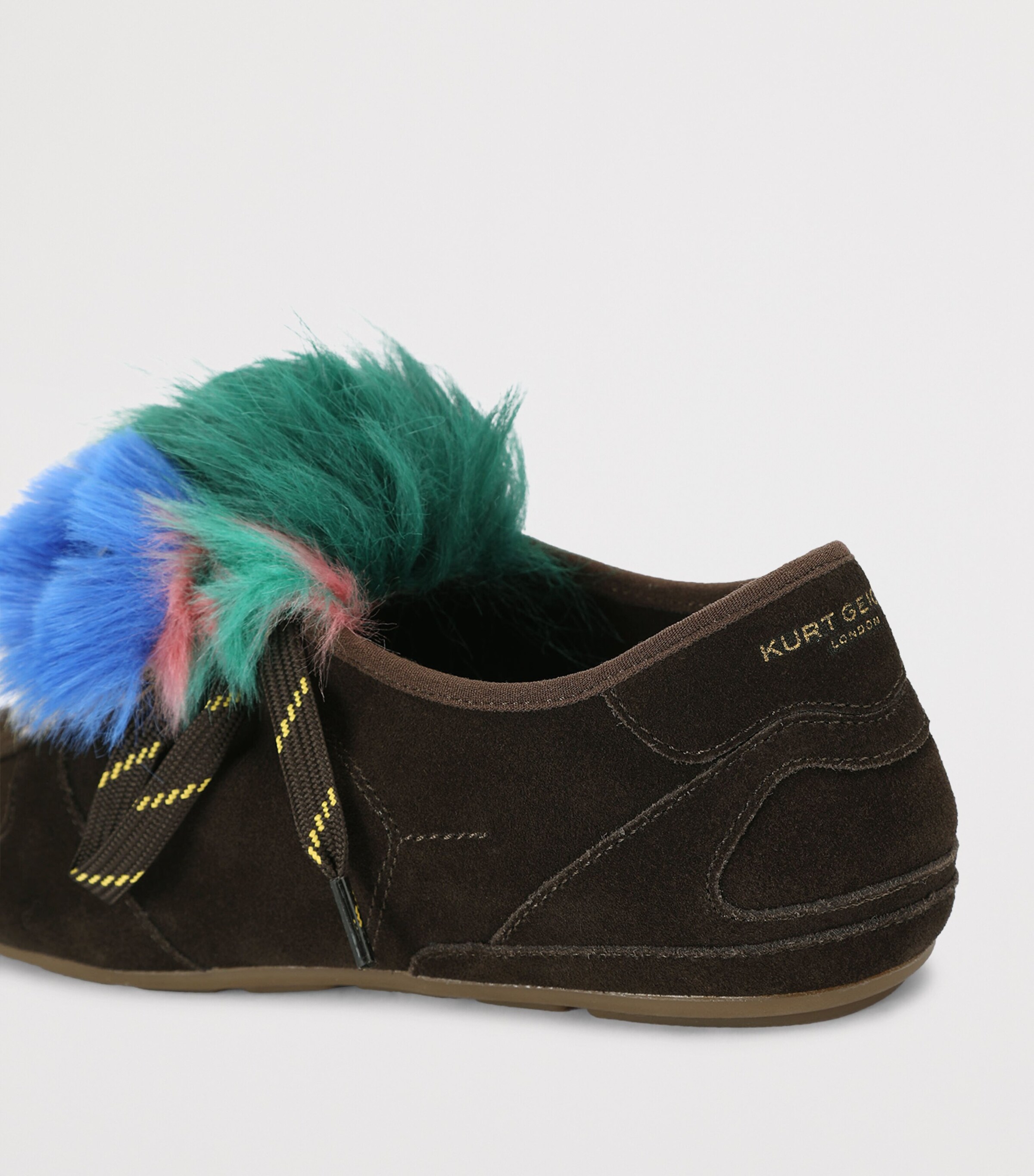 Kurt Geiger London Suede Faux-Feather Wembley Sneakers Brown/oth Image 3