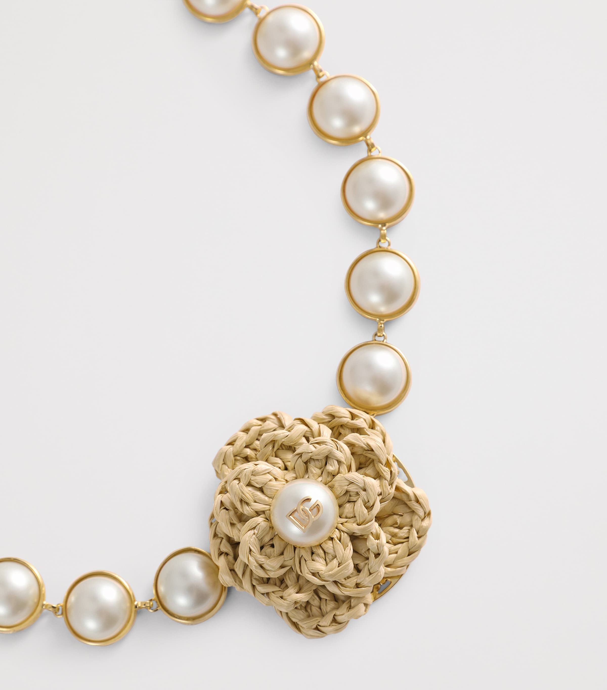 Faux Pearl Flower Necklace ZOO00-GOLD Image 3