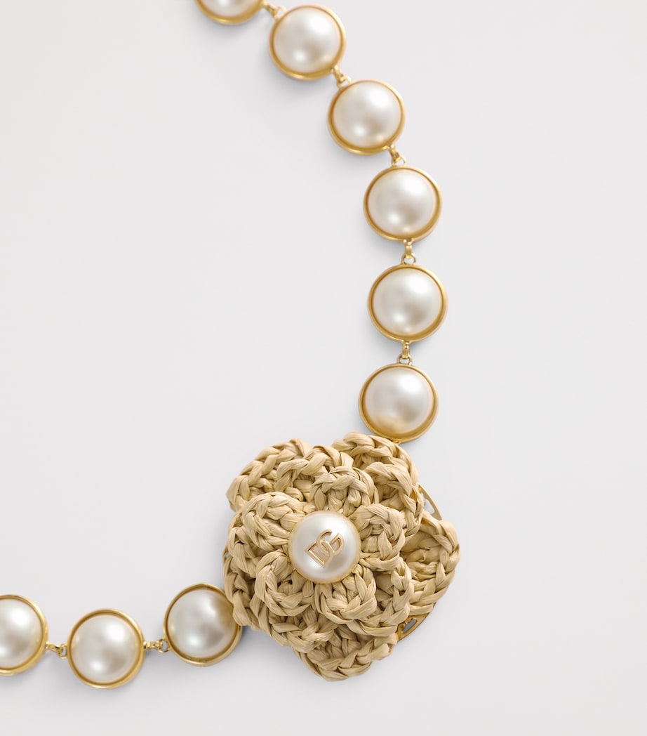 Faux Pearl Flower Necklace ZOO00-GOLD Image 3