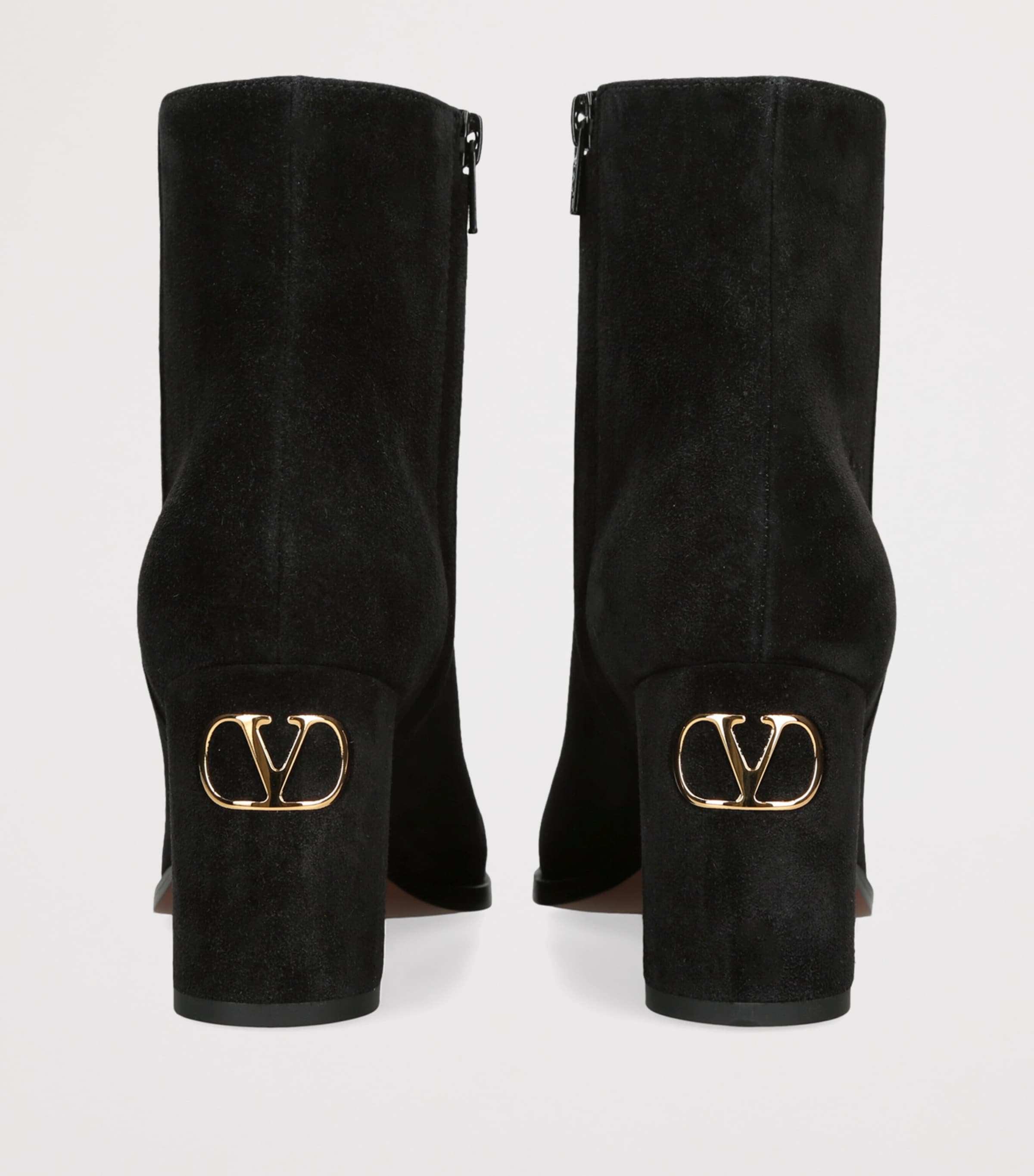 Valentino Garavani Suede Fawcette Ankle Boots 75 Black Image 2