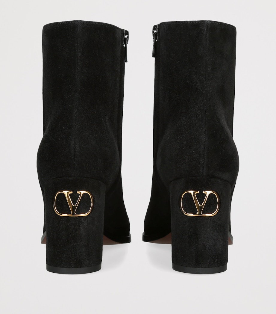 Valentino Garavani Suede Fawcette Ankle Boots 75 Black Image 2