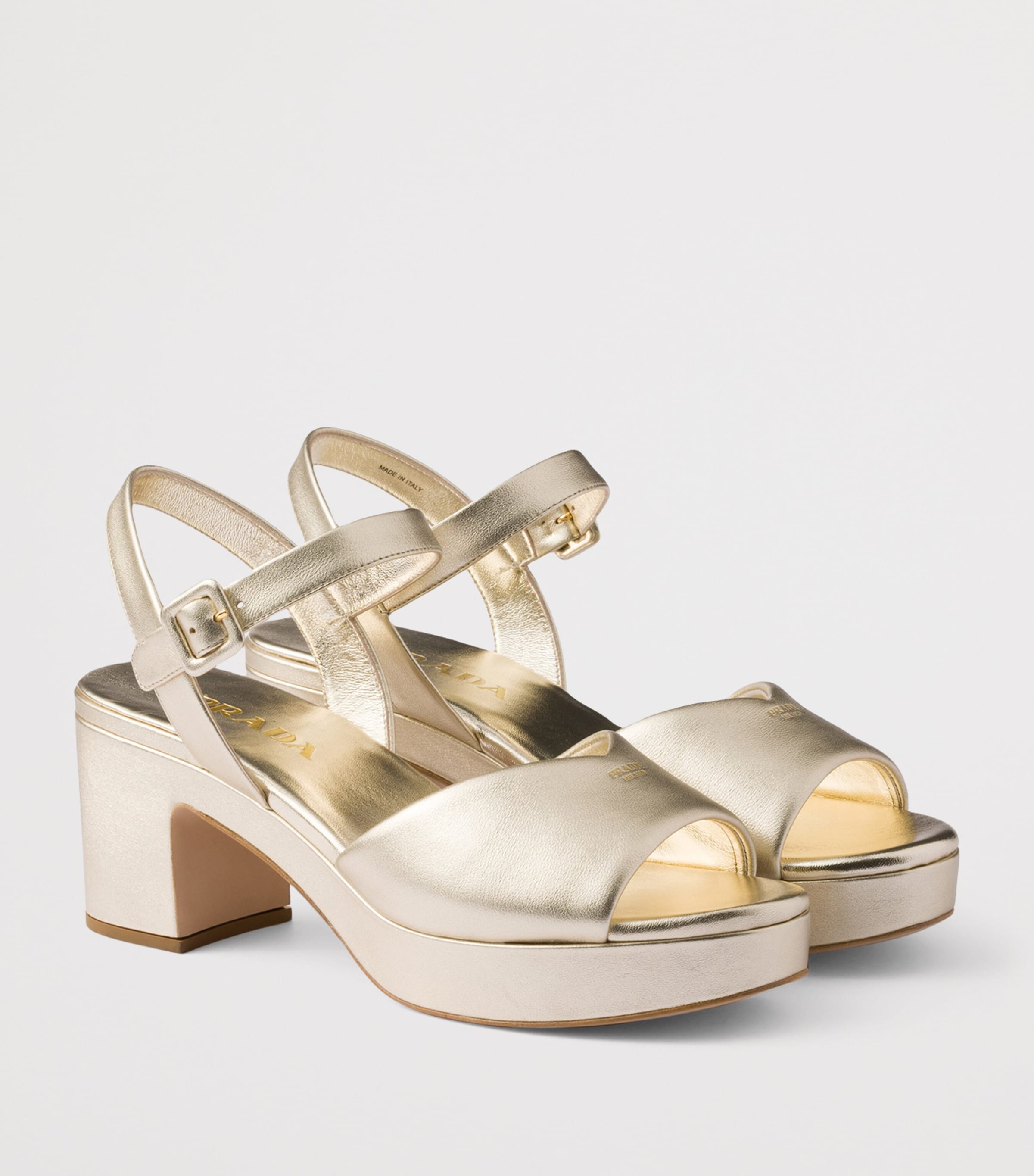 Leather Padded Heeled Sandals 65 F0846 Image 2