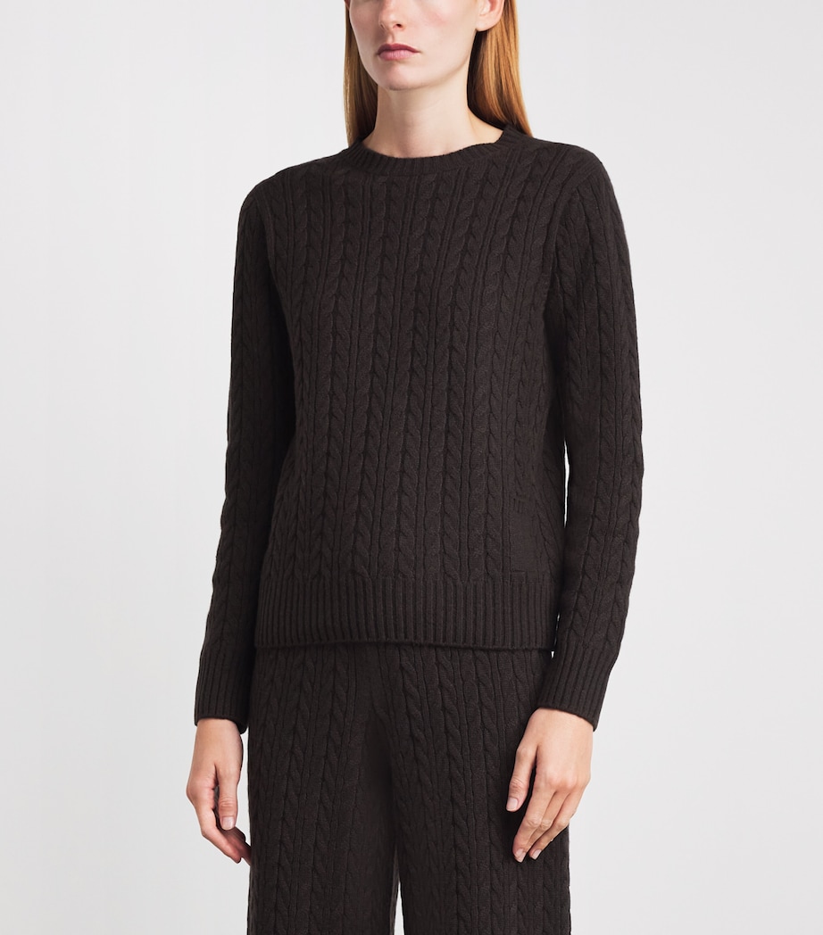 Agnona Womens Cashmere Lipstick Sweater Dark Brown Ebony Image 4