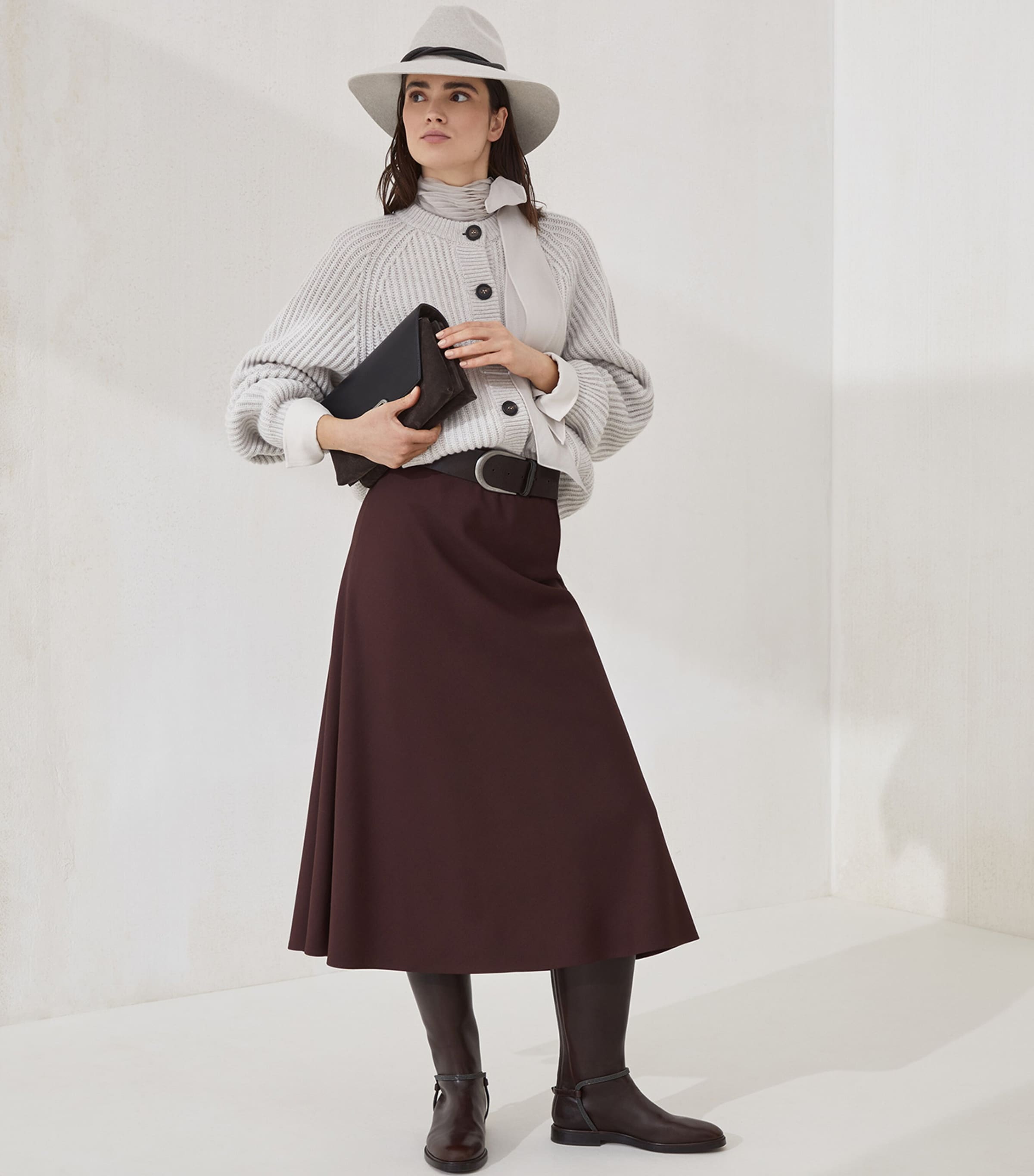 Virgin Wool-Blend Twill Flute Skirt Skirt C4243 Image 4