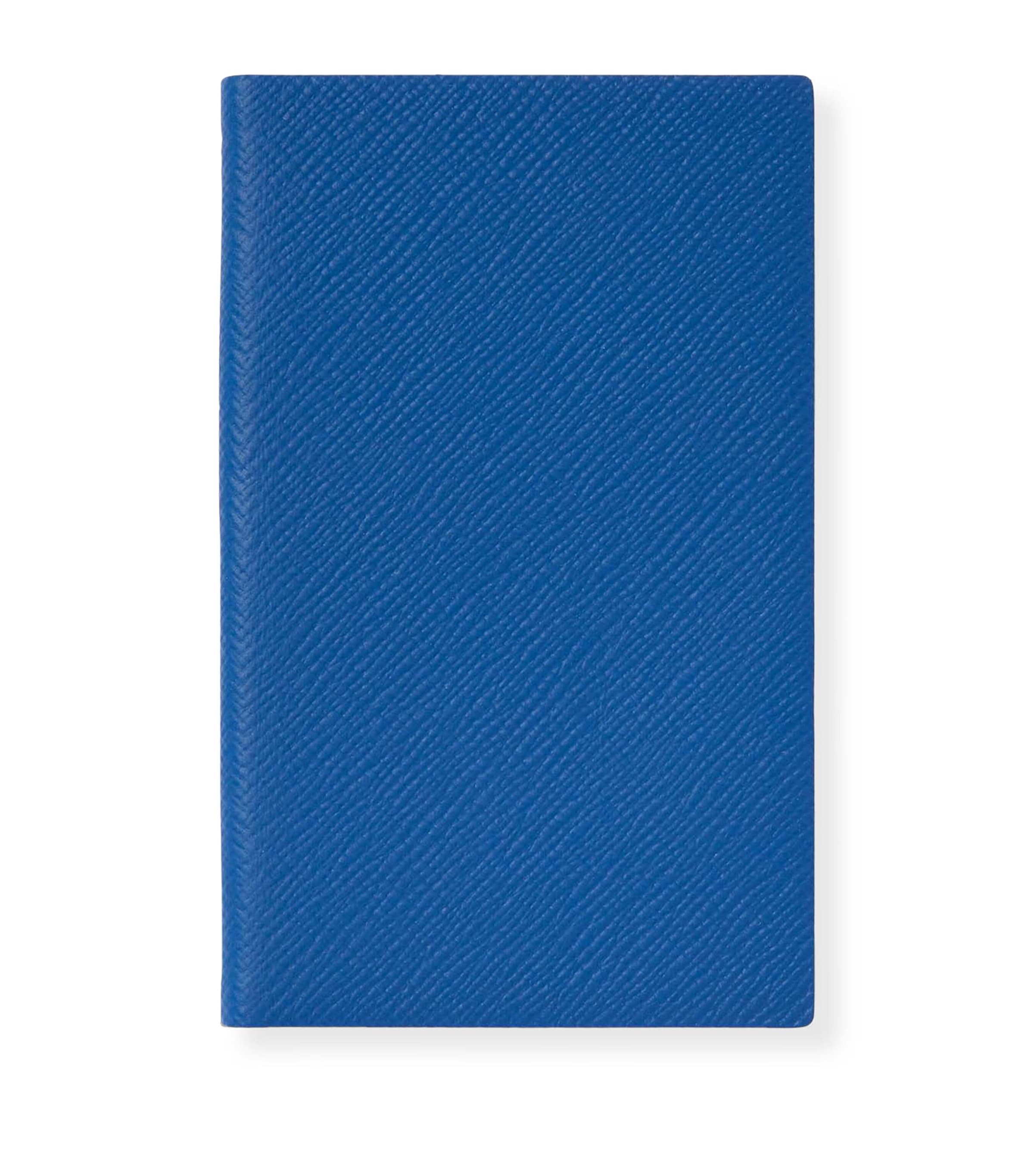 Smythson Leather Panama Pocket Notebook In Blue