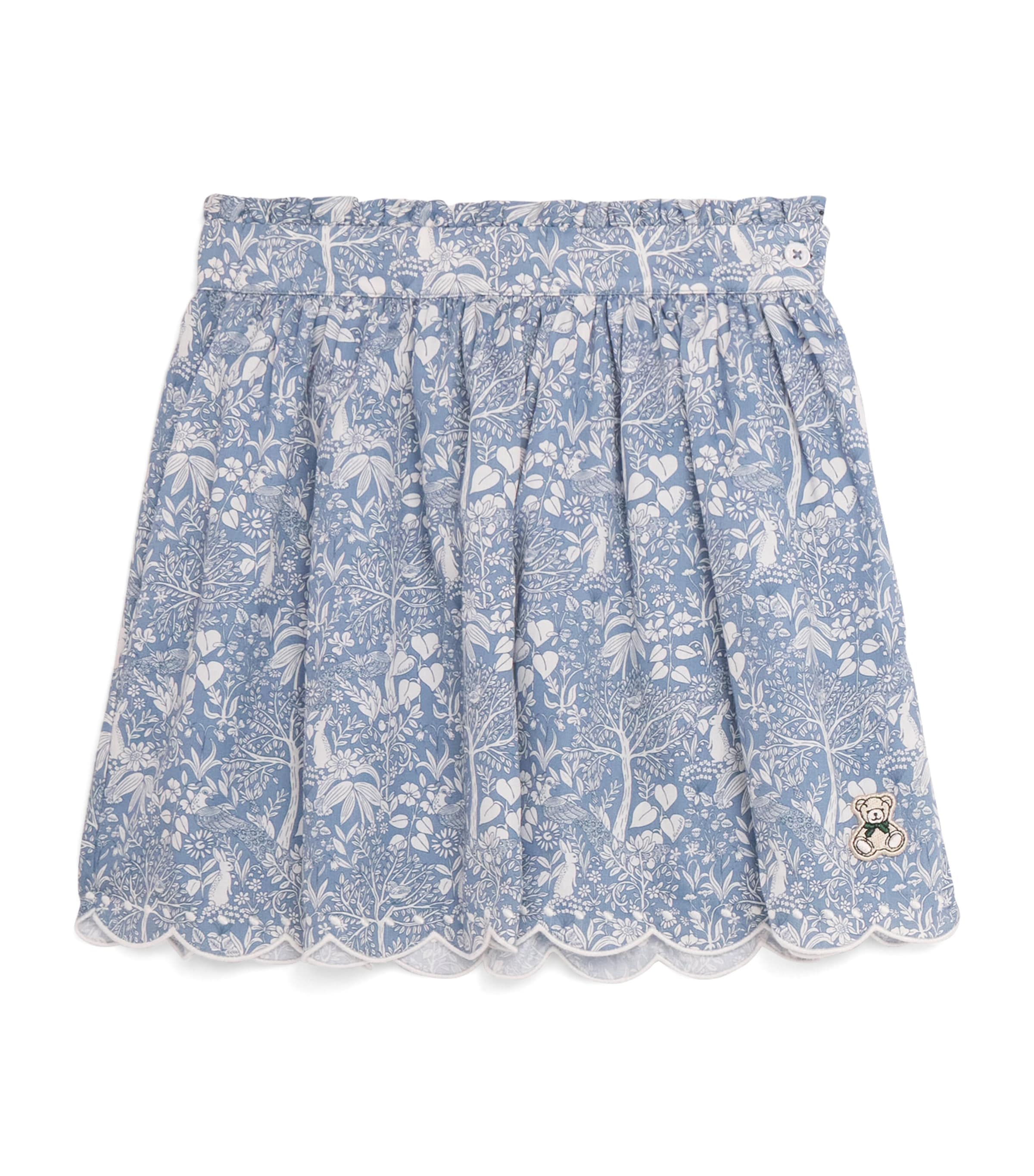Harrods Cotton Woodland Skirt (2-8 Years) Blue Image 1