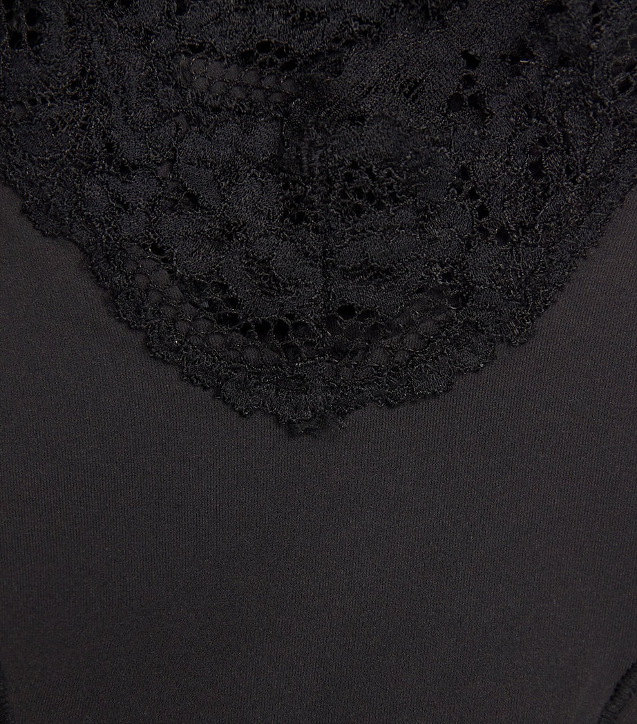 Lace-Trim Fits Everybody Dipped Thong ONYX Image 4