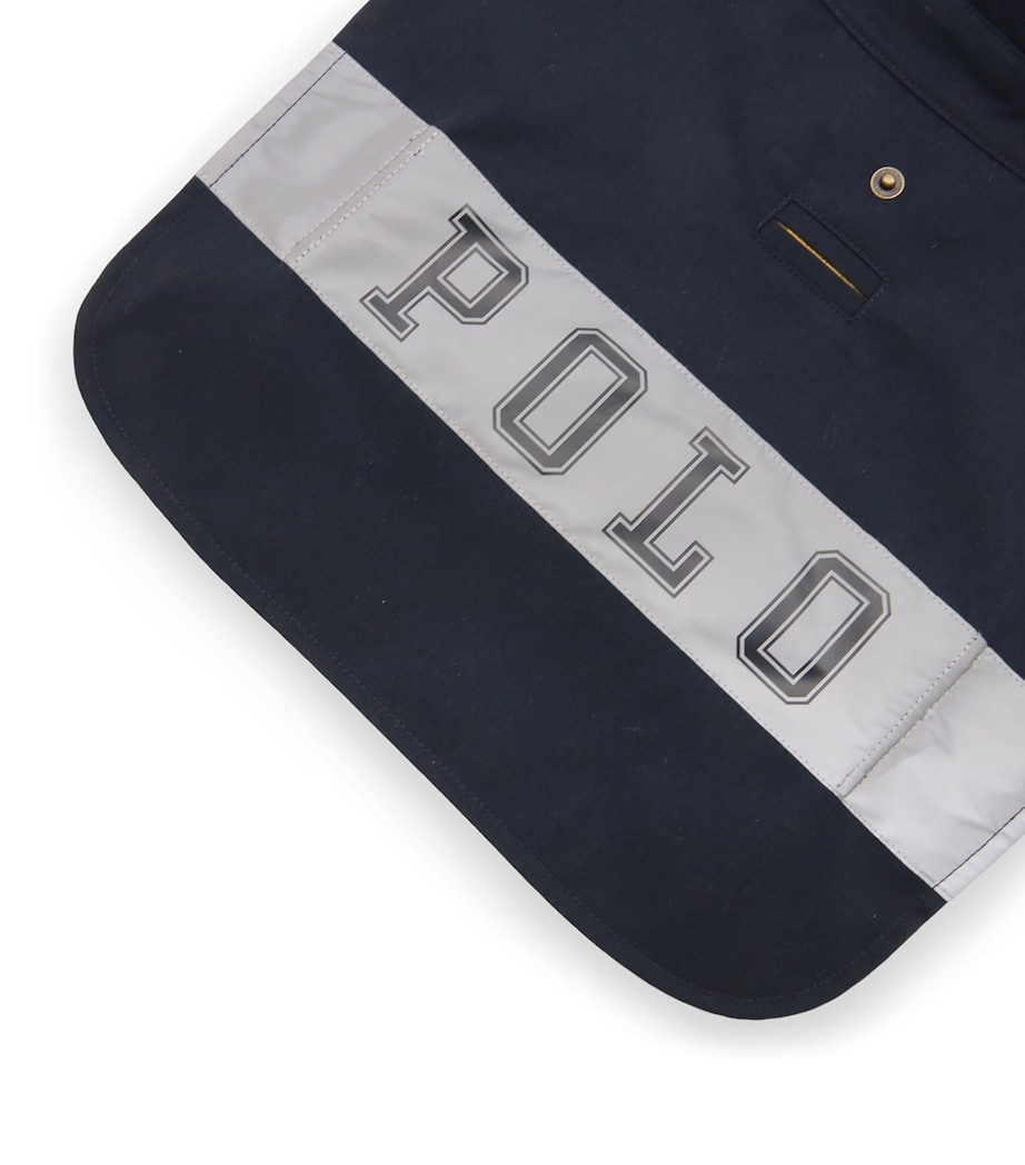 Canvas Hooded Polo Dog Raincoat (M) NAVY/GOLD BUGLE Image 7
