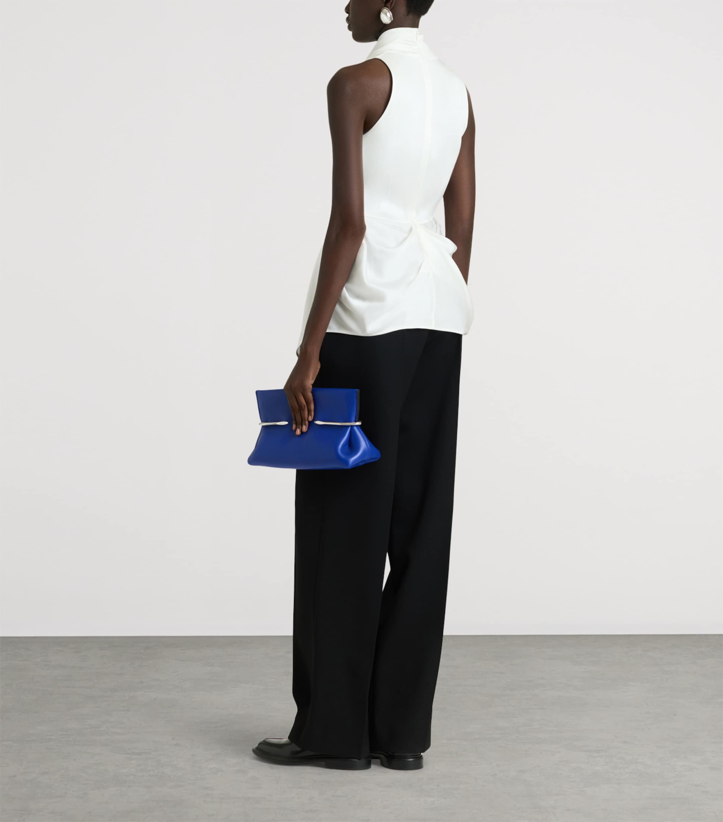 Givenchy Womens Draped Cowl-Neck Blouse Image 3