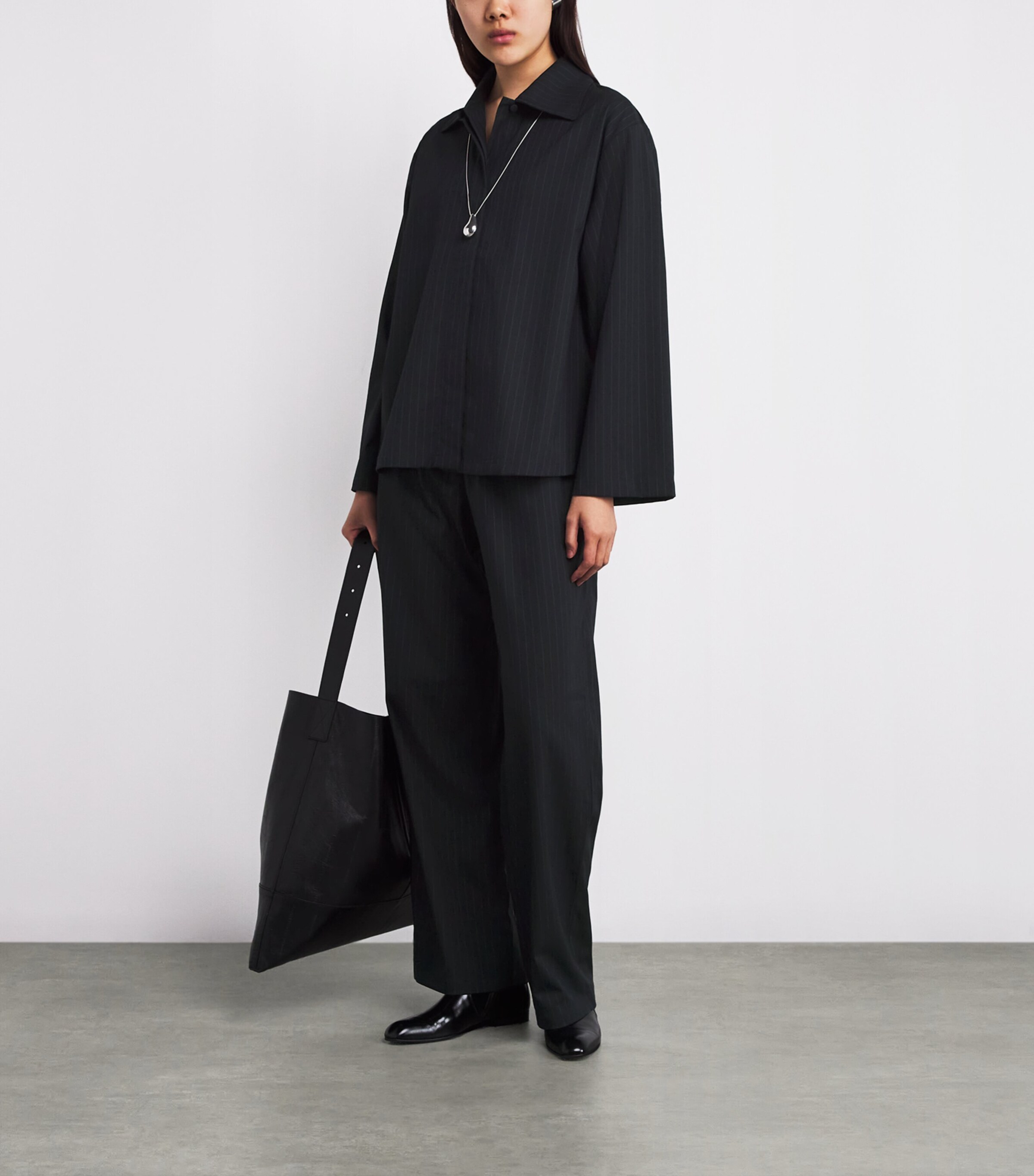 Stylein Womens Pinstripe Brenly Shirt Navy Pinstripe Image 2